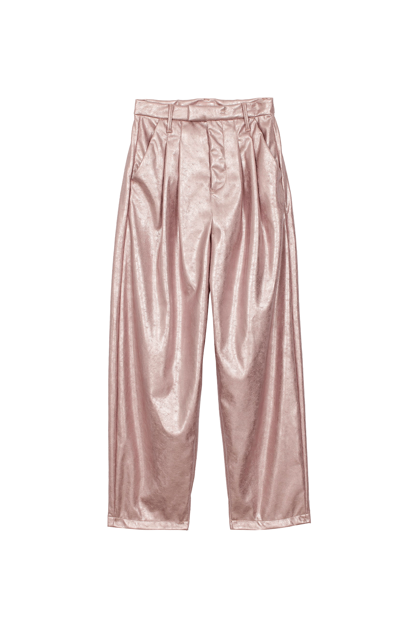 The Pleated Starlet Prep Skimp from Mother is made from faux leather fabric with a metallic light pink hue for stylish in-season dressing. Its wide leg, pleated waist and 31-inch inseam provide a beautiful silhouette with a clean hem. Perfect for adding a touch of elegance to any look.