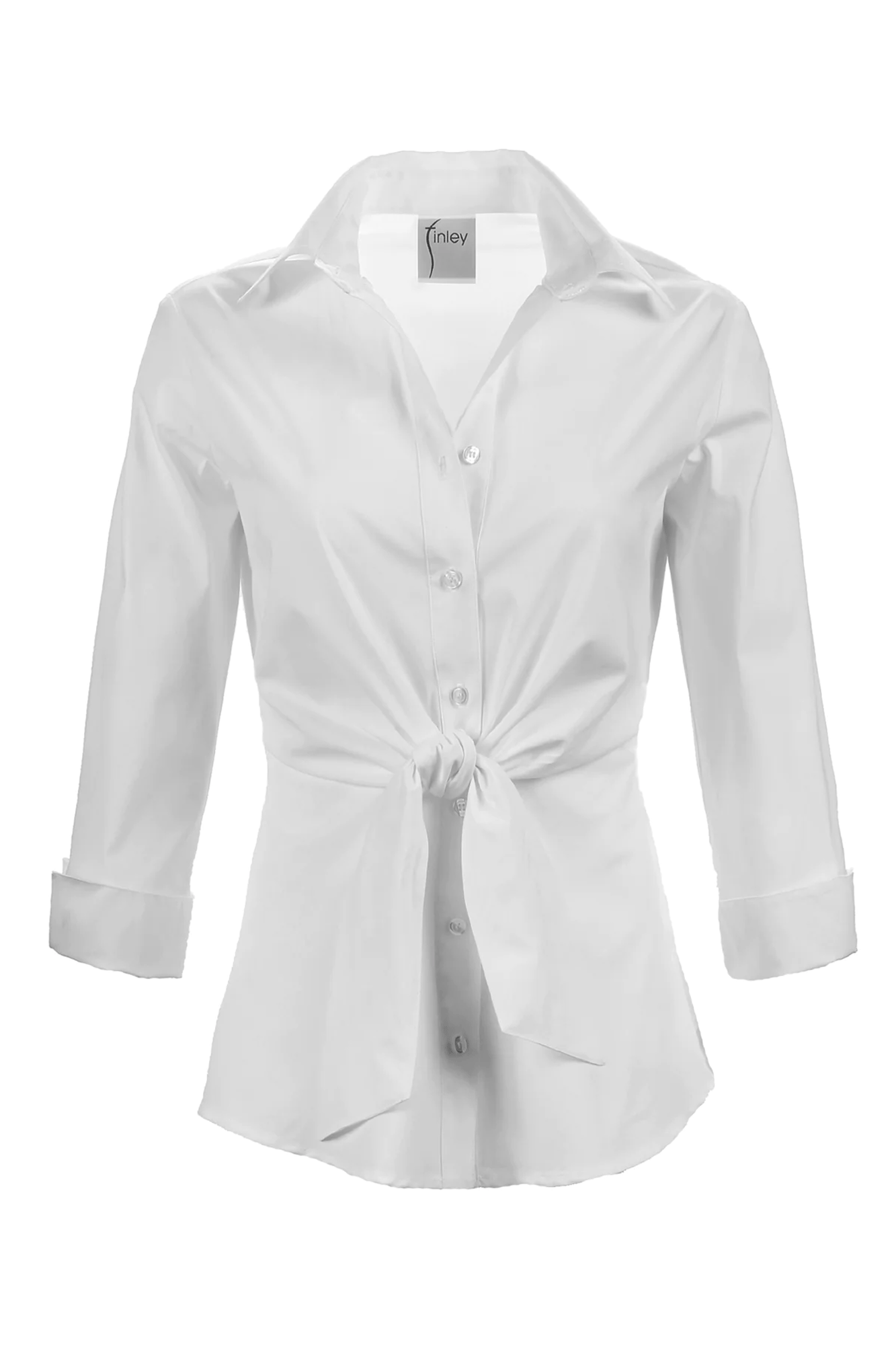 Walter 3/4 Sleeve Shirt Solid Silky Poplin