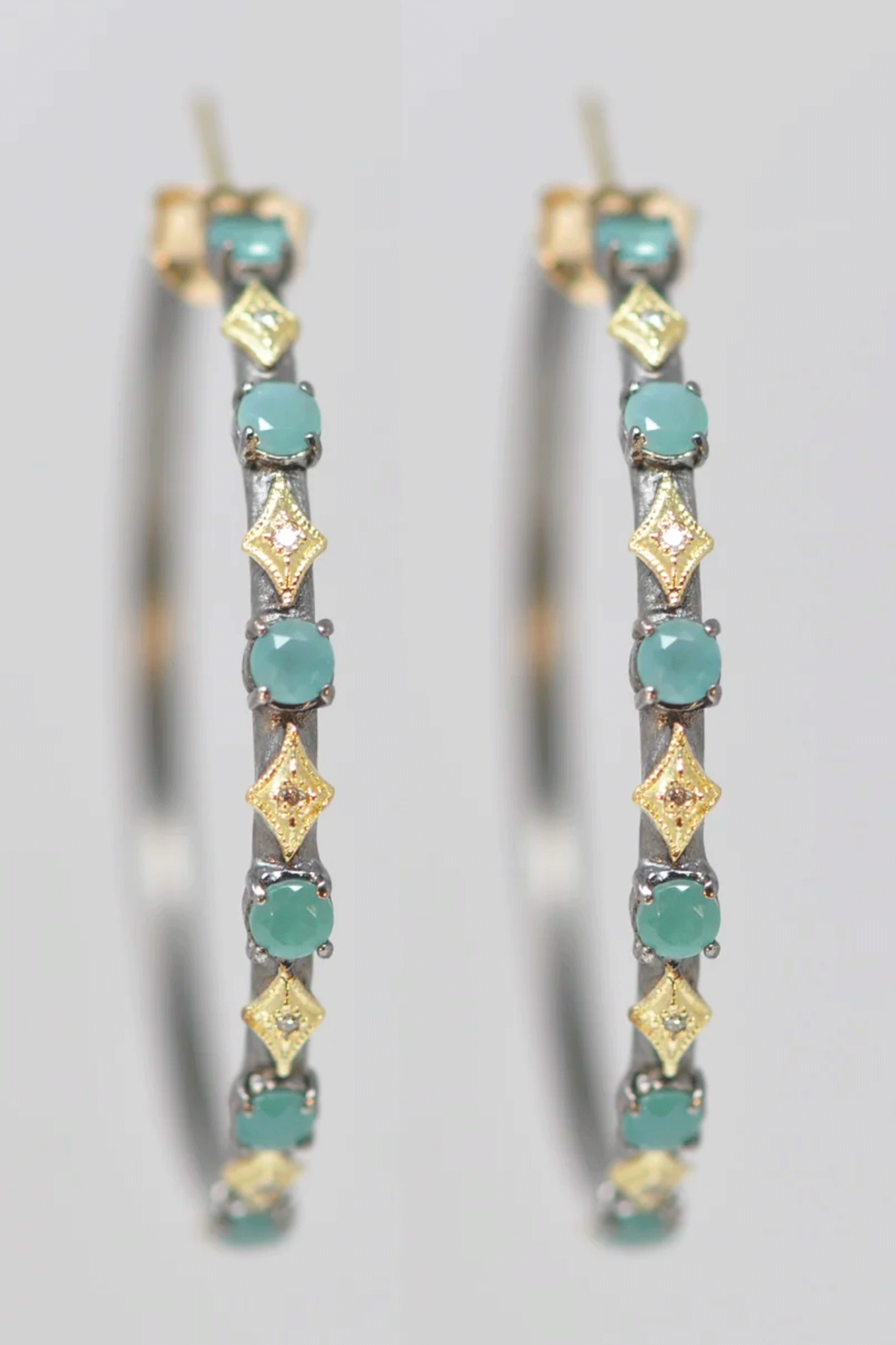 18K Yellow Gold Crivelli Hoop Earrings