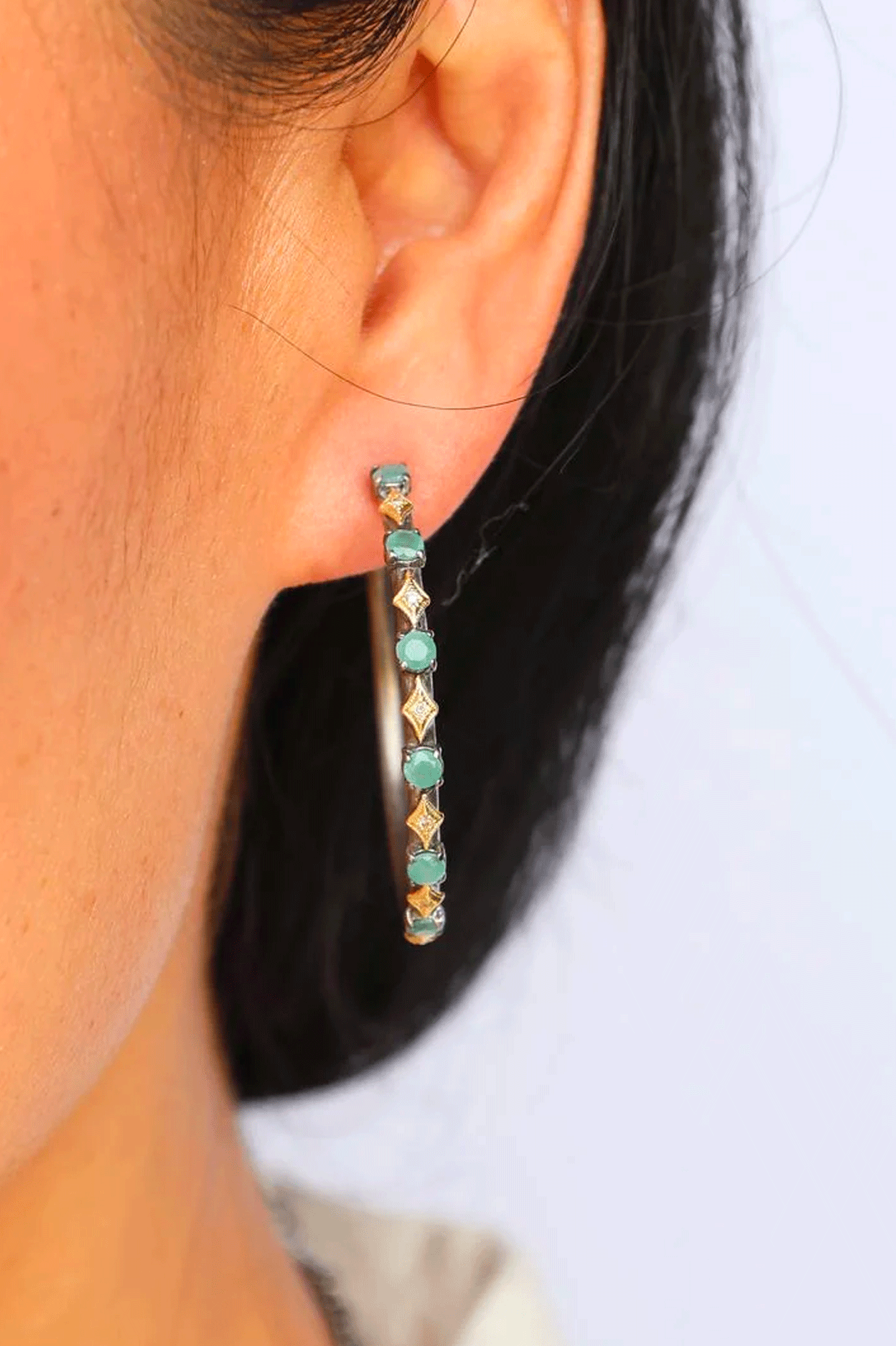 18K Yellow Gold Crivelli Hoop Earrings