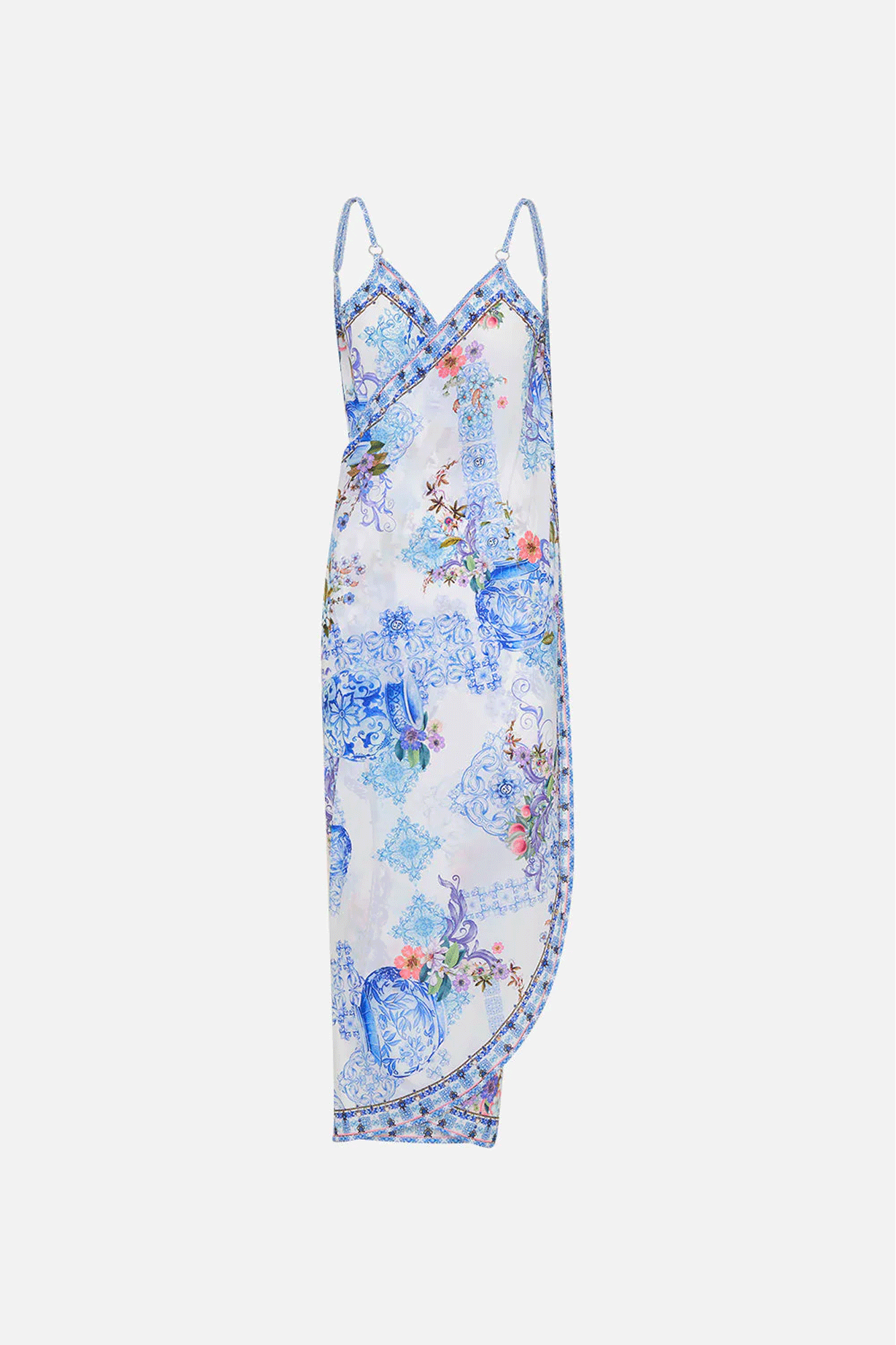 The Paint Me Positano Sarong With Straps and Trim Detail from Camilla is crafted for all-in-one luxury.