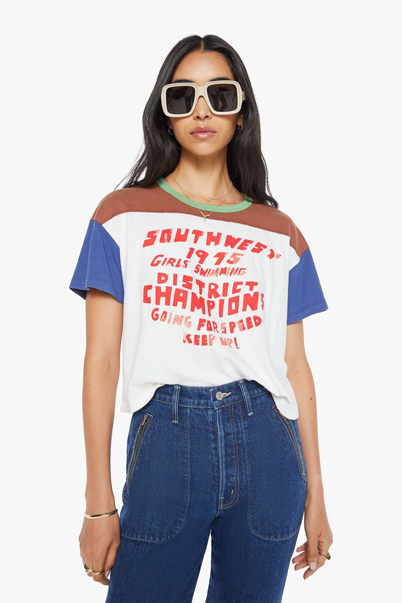 The Grab Bag Crop Yoke Girls Swimming