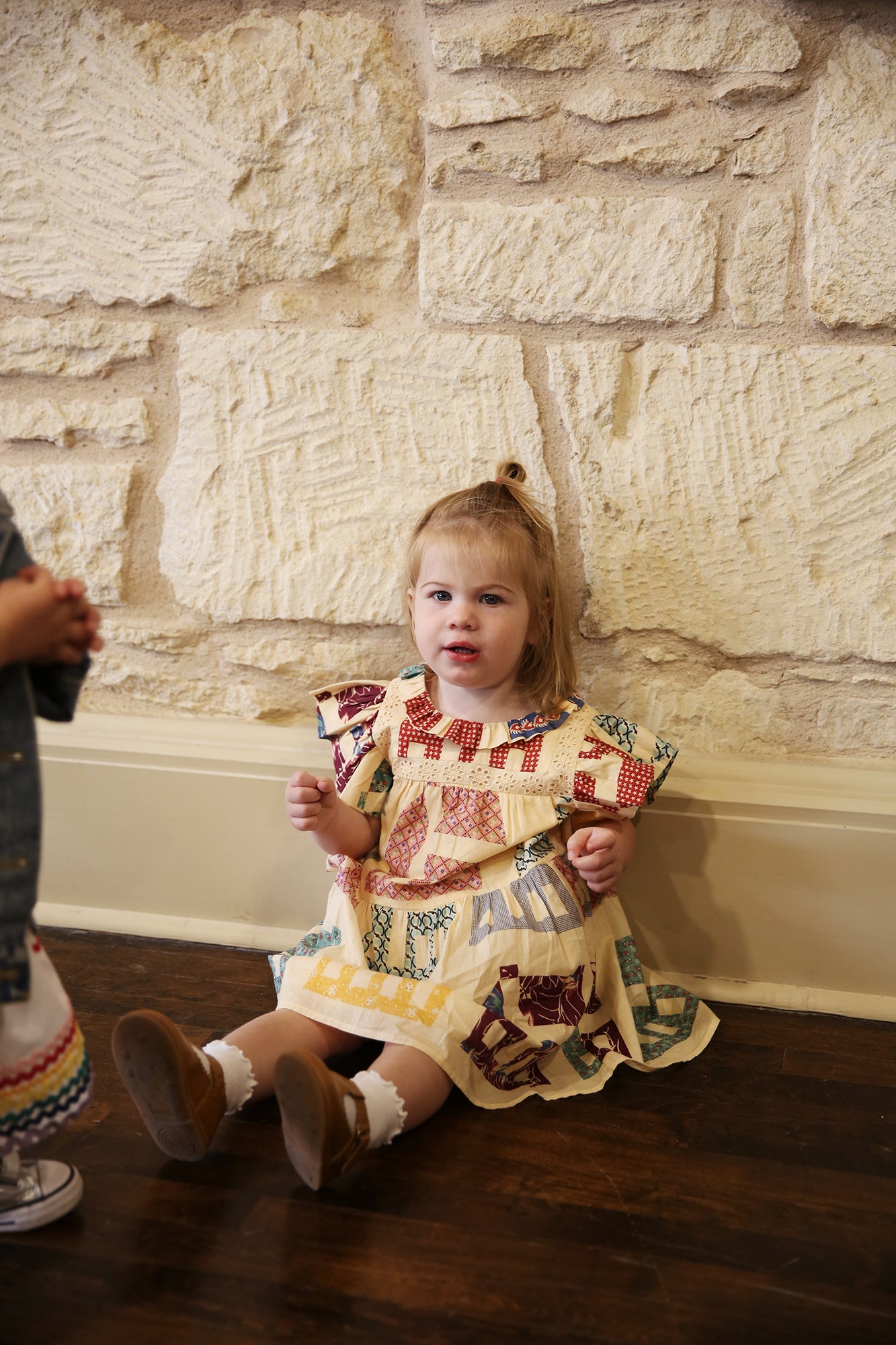 Anneliese Patchwork Short Sleeve Dress