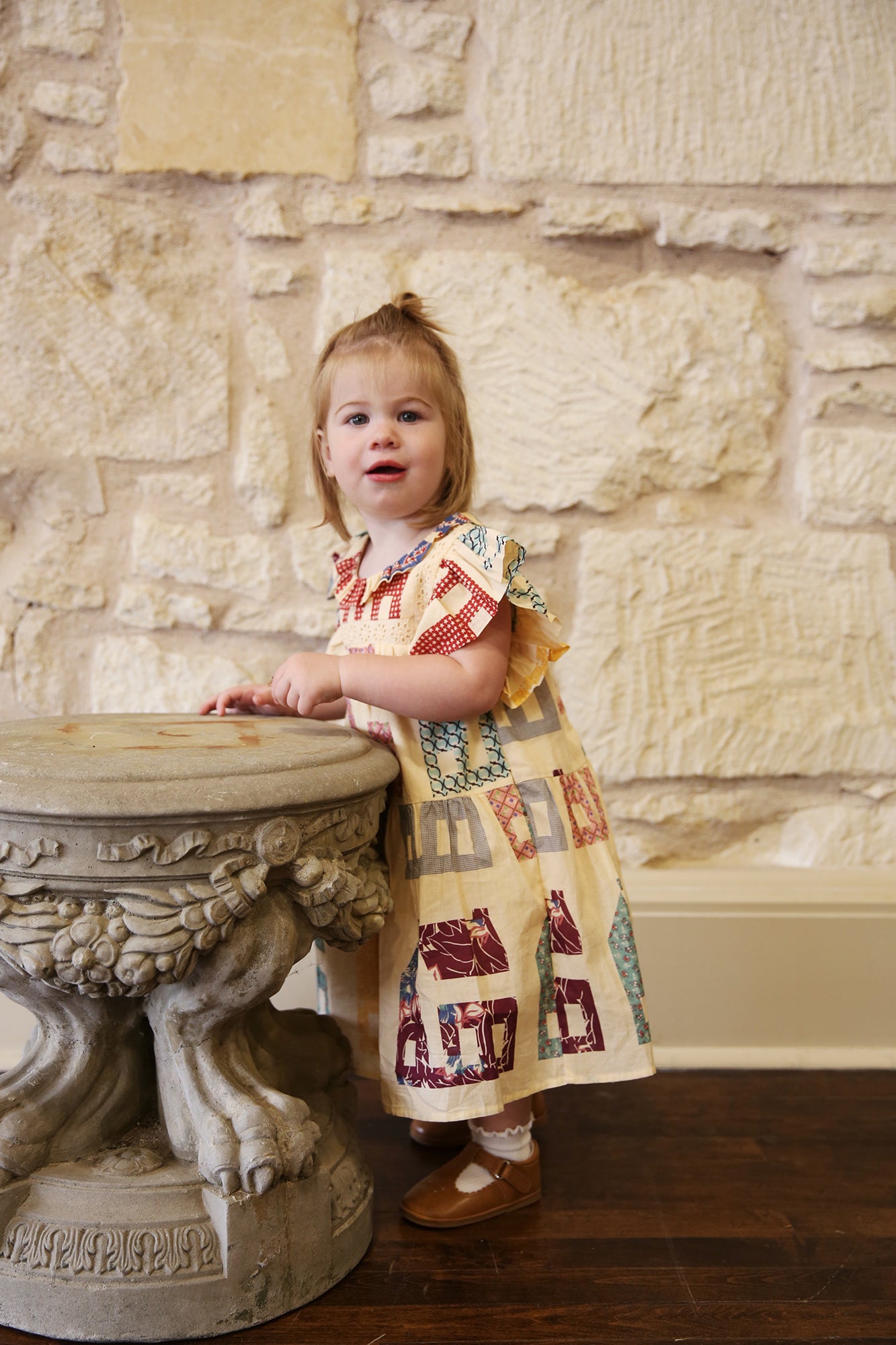 Anneliese Patchwork Short Sleeve Dress