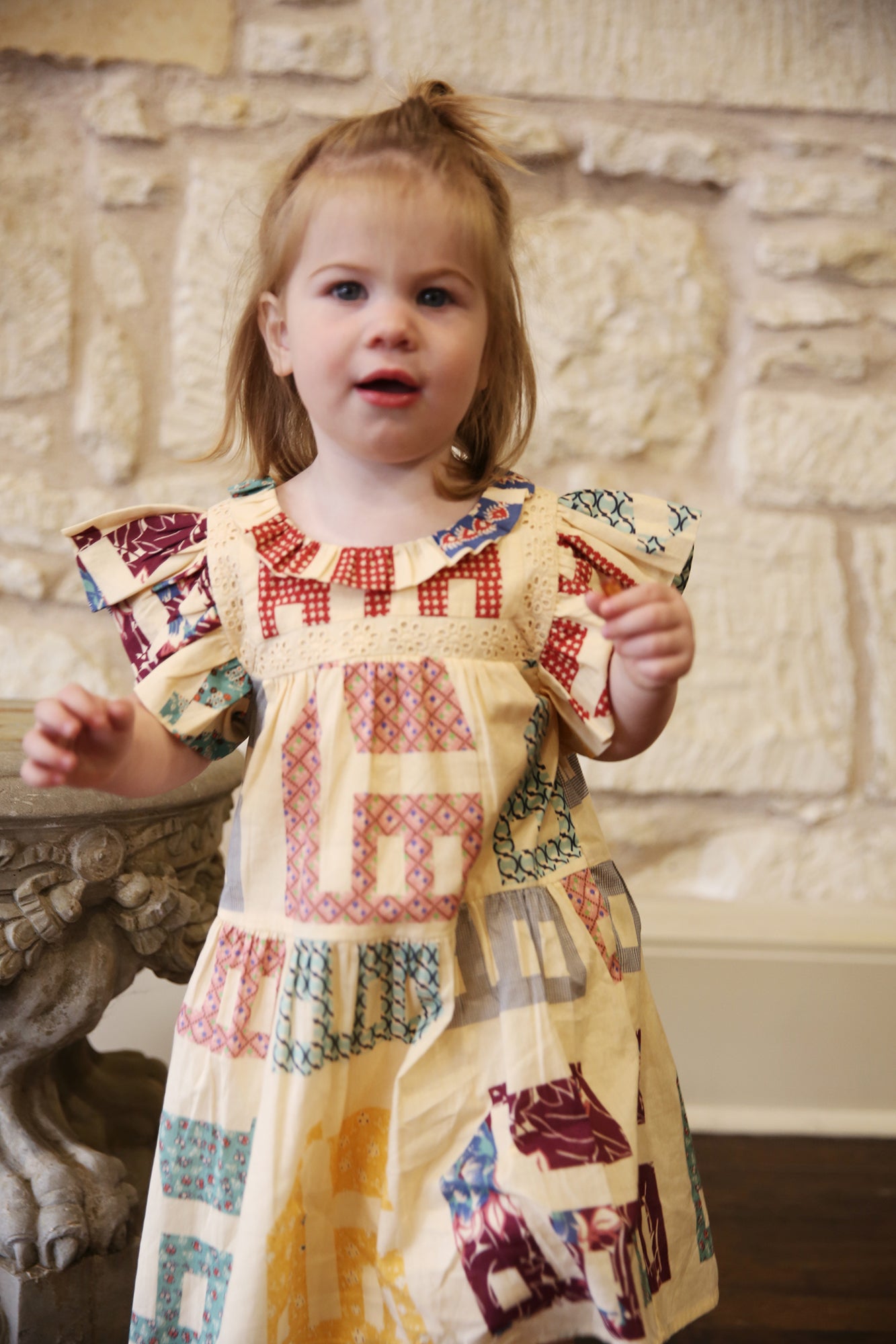 Anneliese Patchwork Short Sleeve Dress