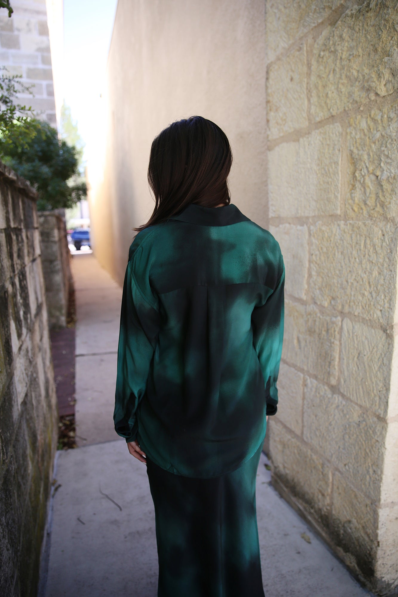 Atacalco Katt Silk CDC Shirt Emerald