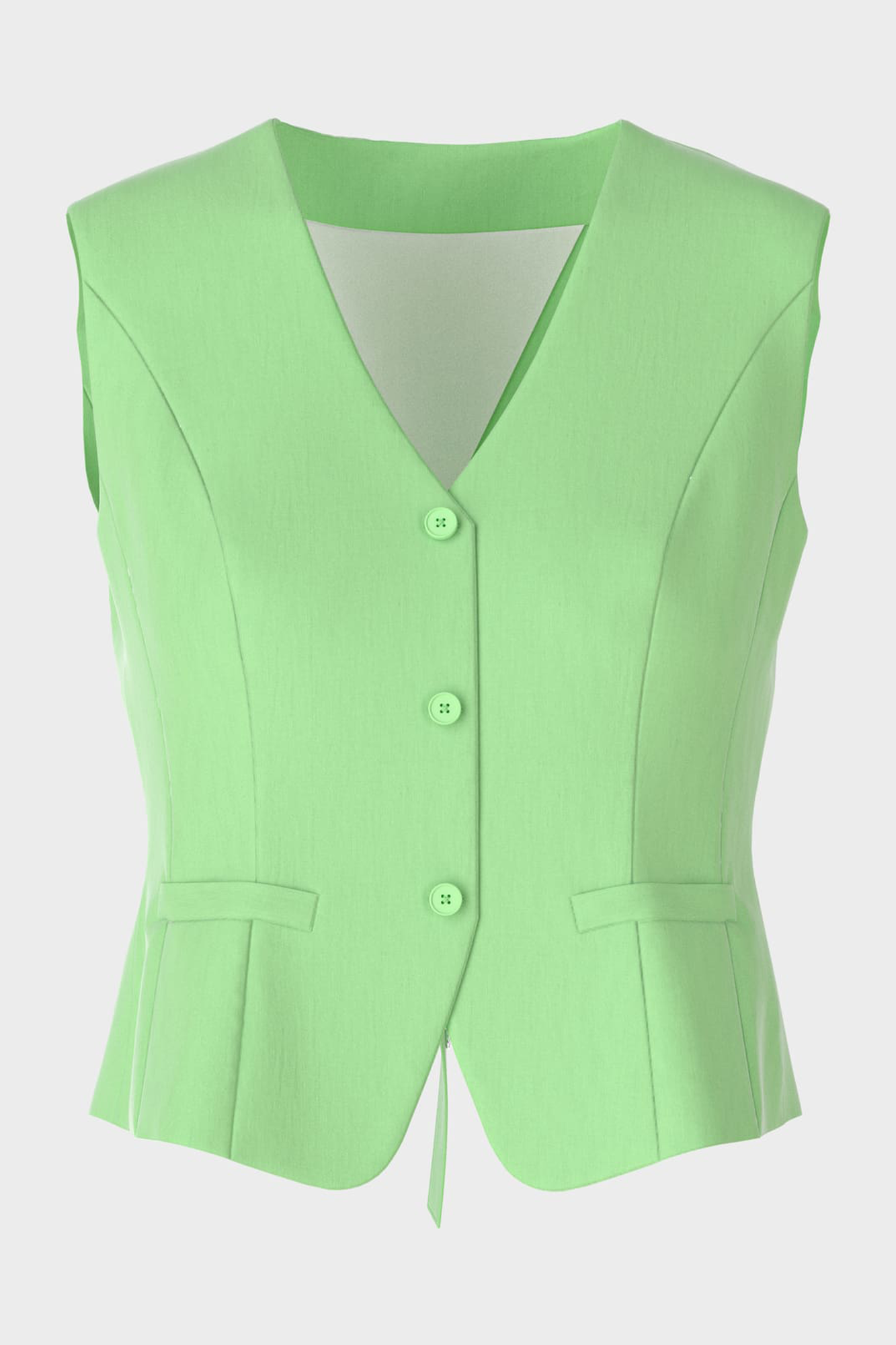 Beach House Close-Fitting Waistcoat Light Apple Green