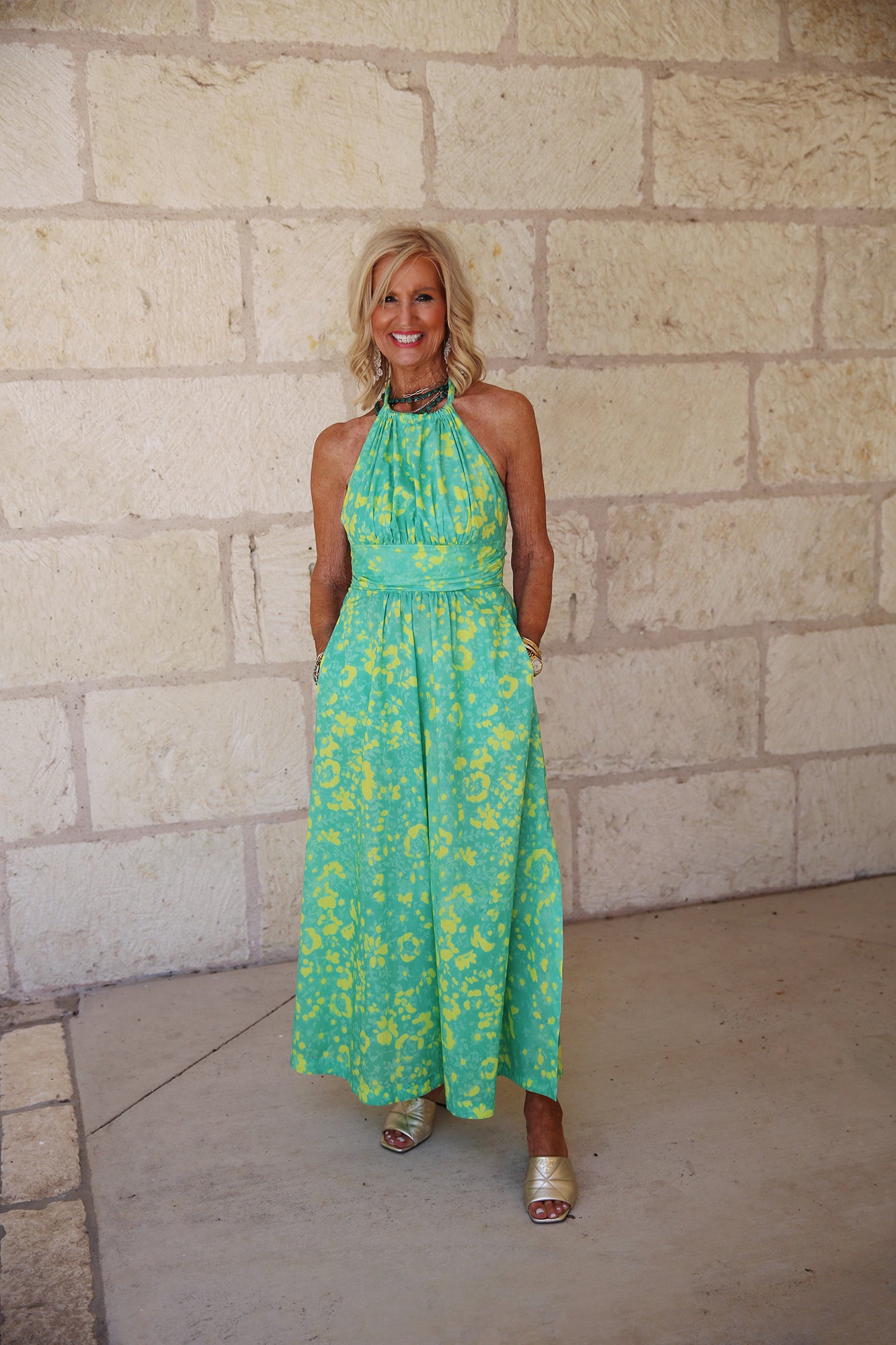 Cameron Halter Dress Citrus Meadow