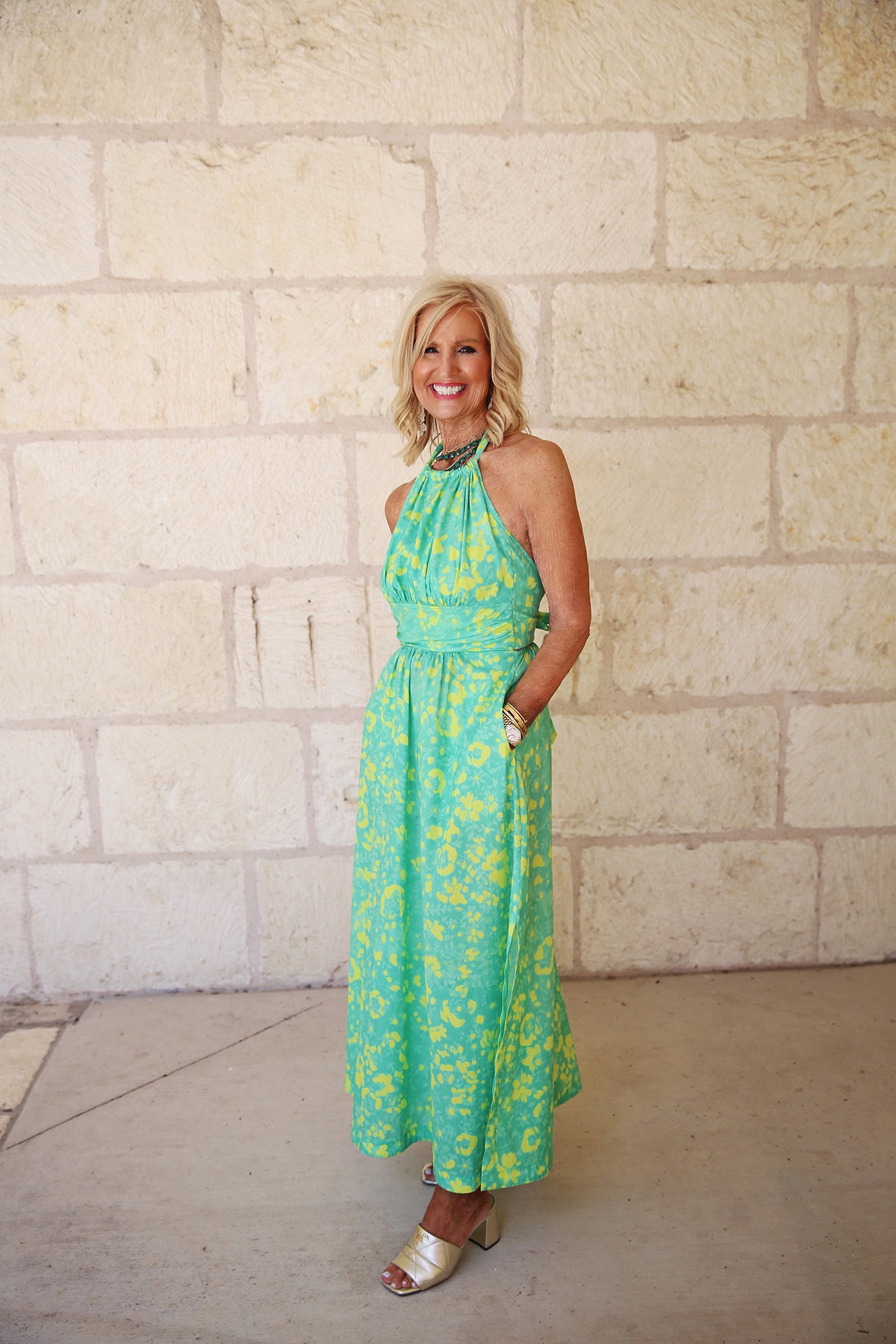 Cameron Halter Dress Citrus Meadow