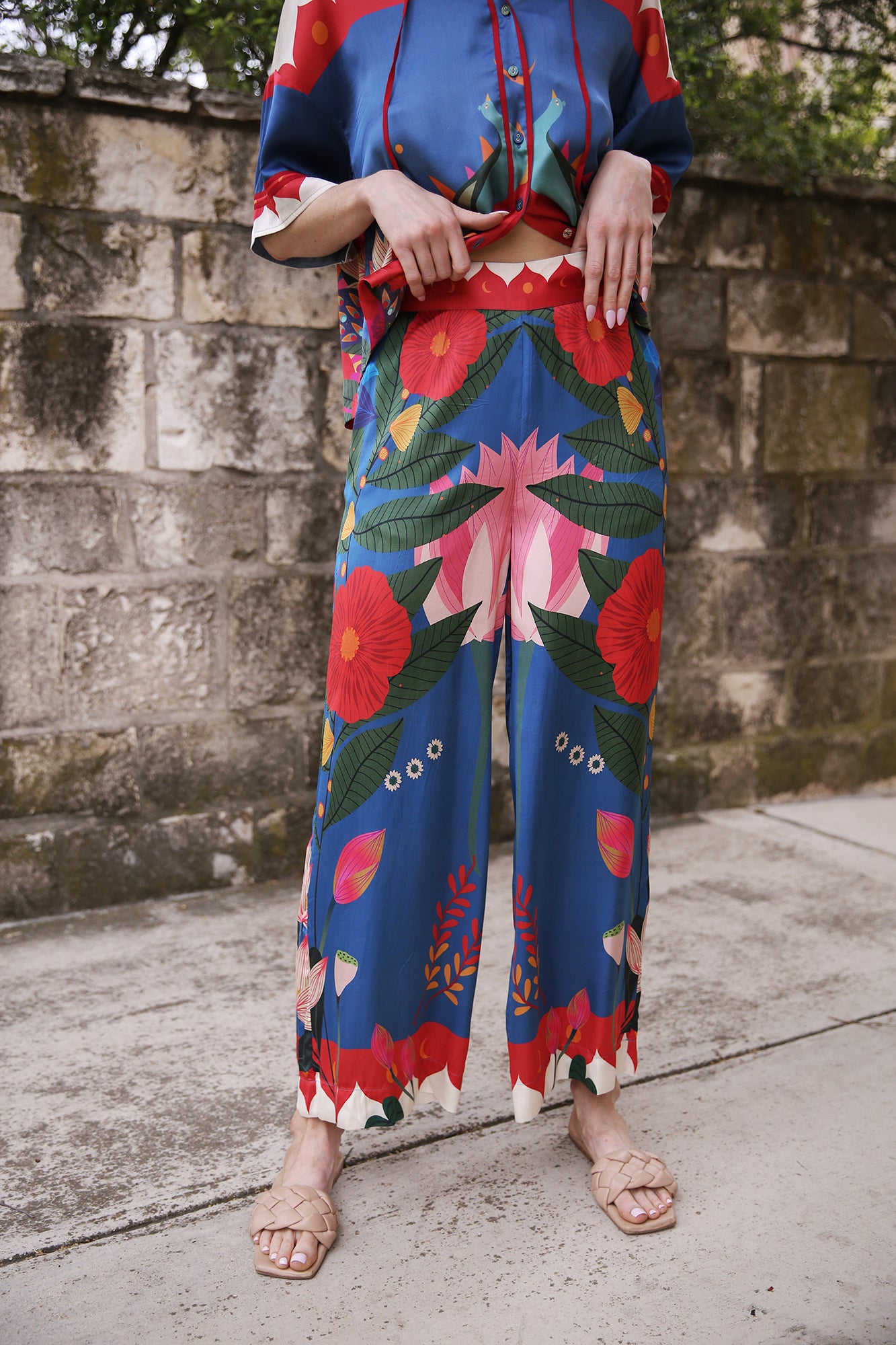 Palazzo Pants Peacock Hamsa