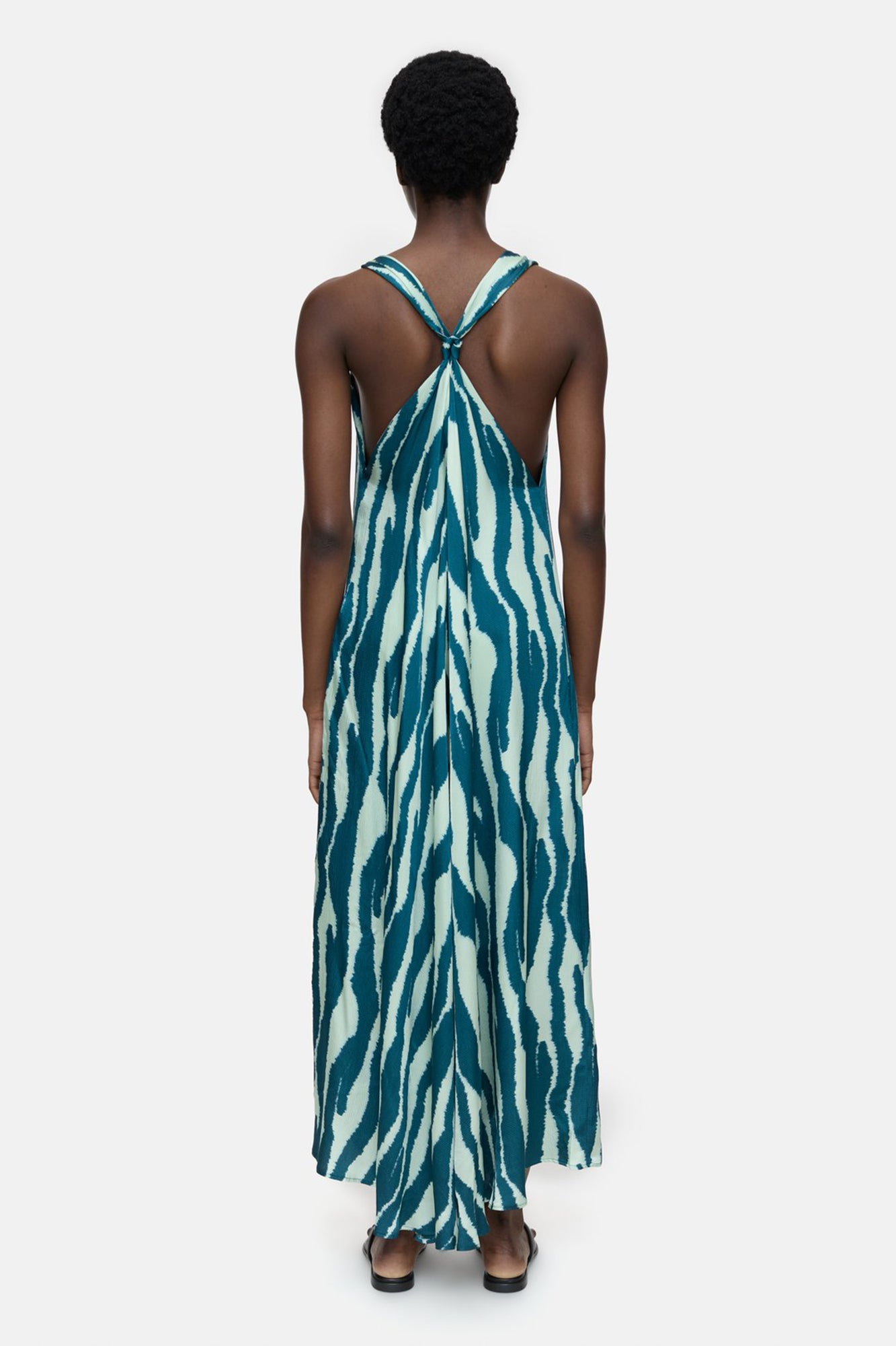 Maxi Dress Knotted Straps Midnight Lake