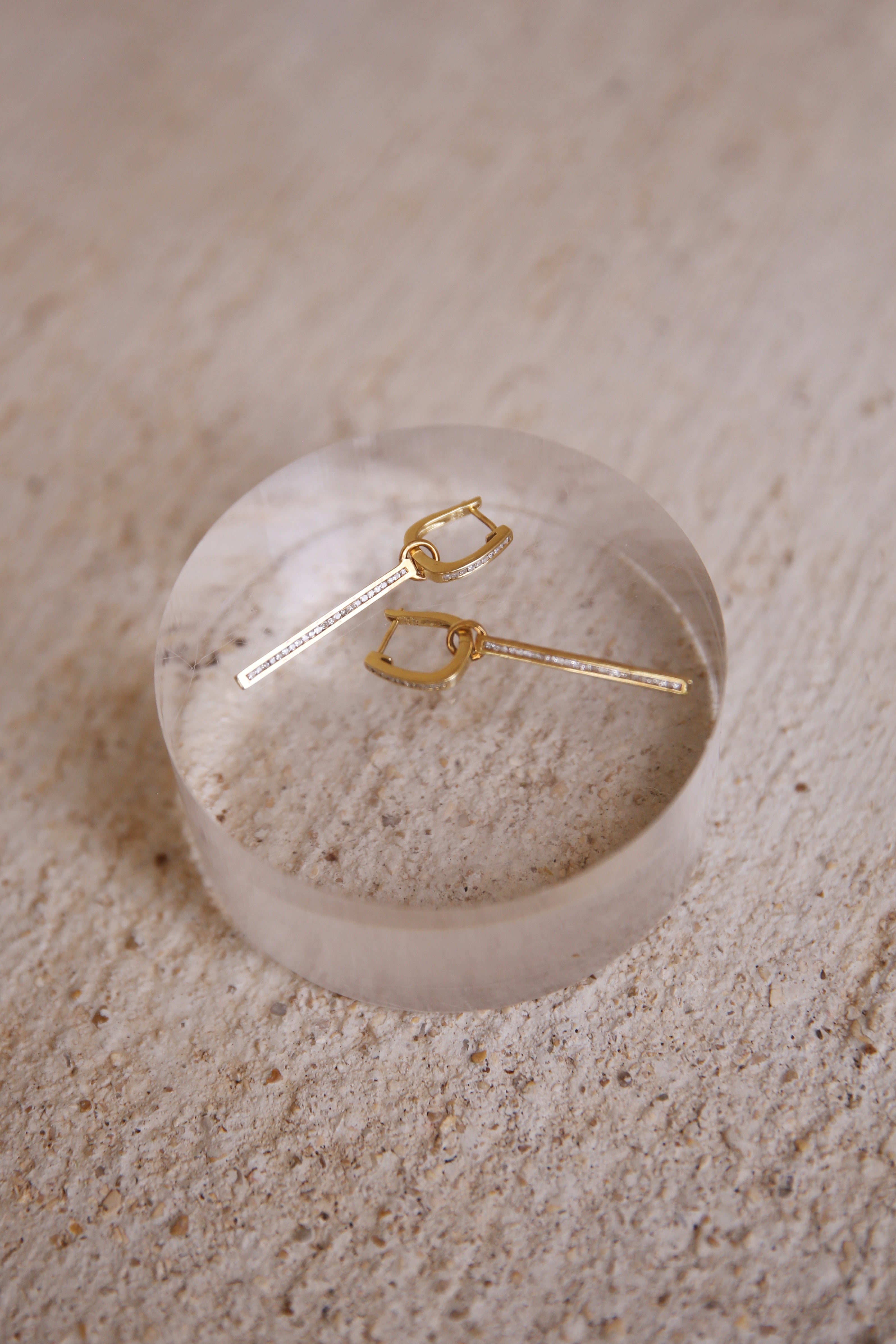 Diamond Channel Set 14K YG Earrings Set