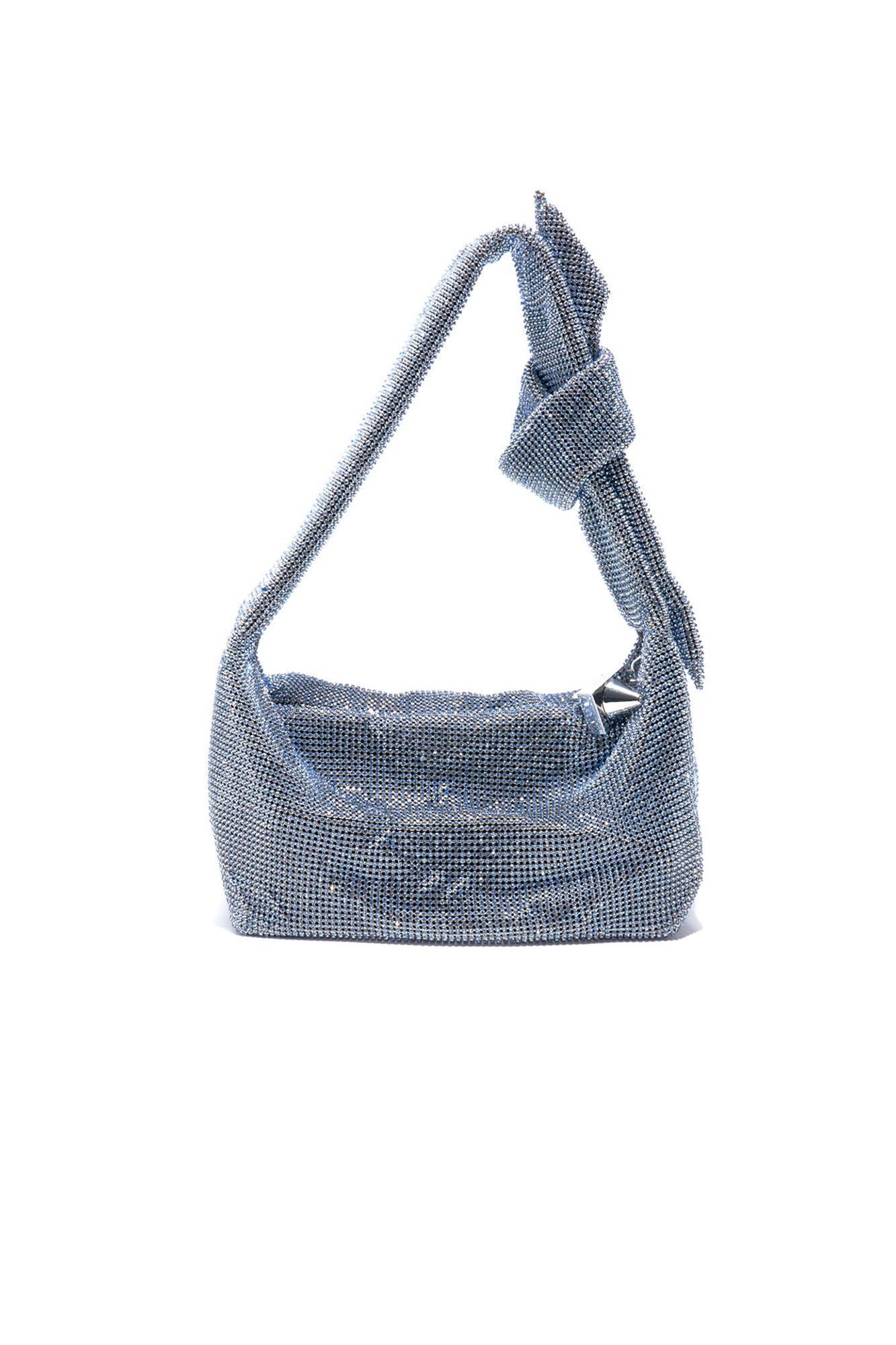 Waverly Rhinestone Mesh Mini Hobo Blue