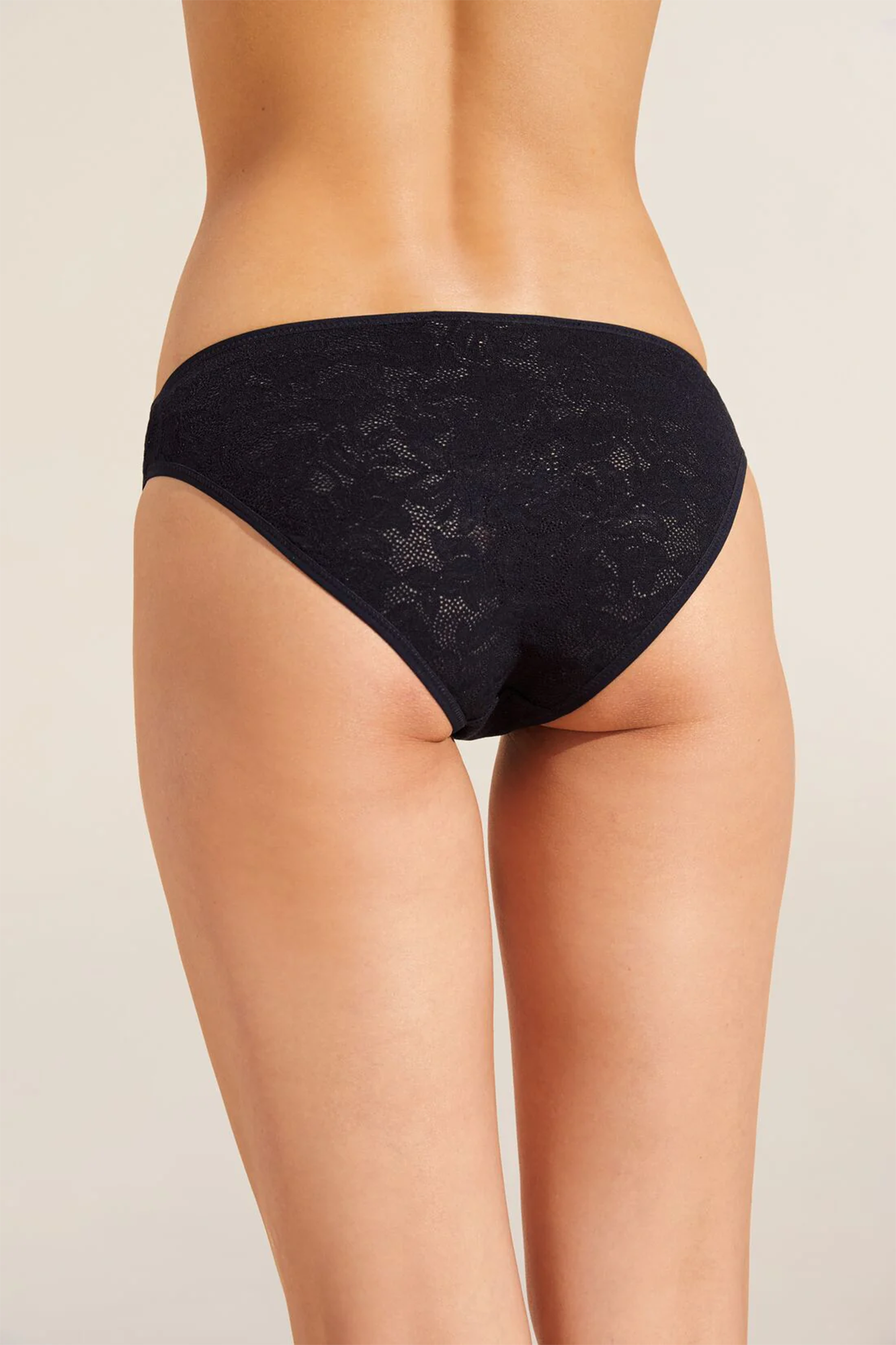 Soft Stretch Recycled Lace High Brief Black