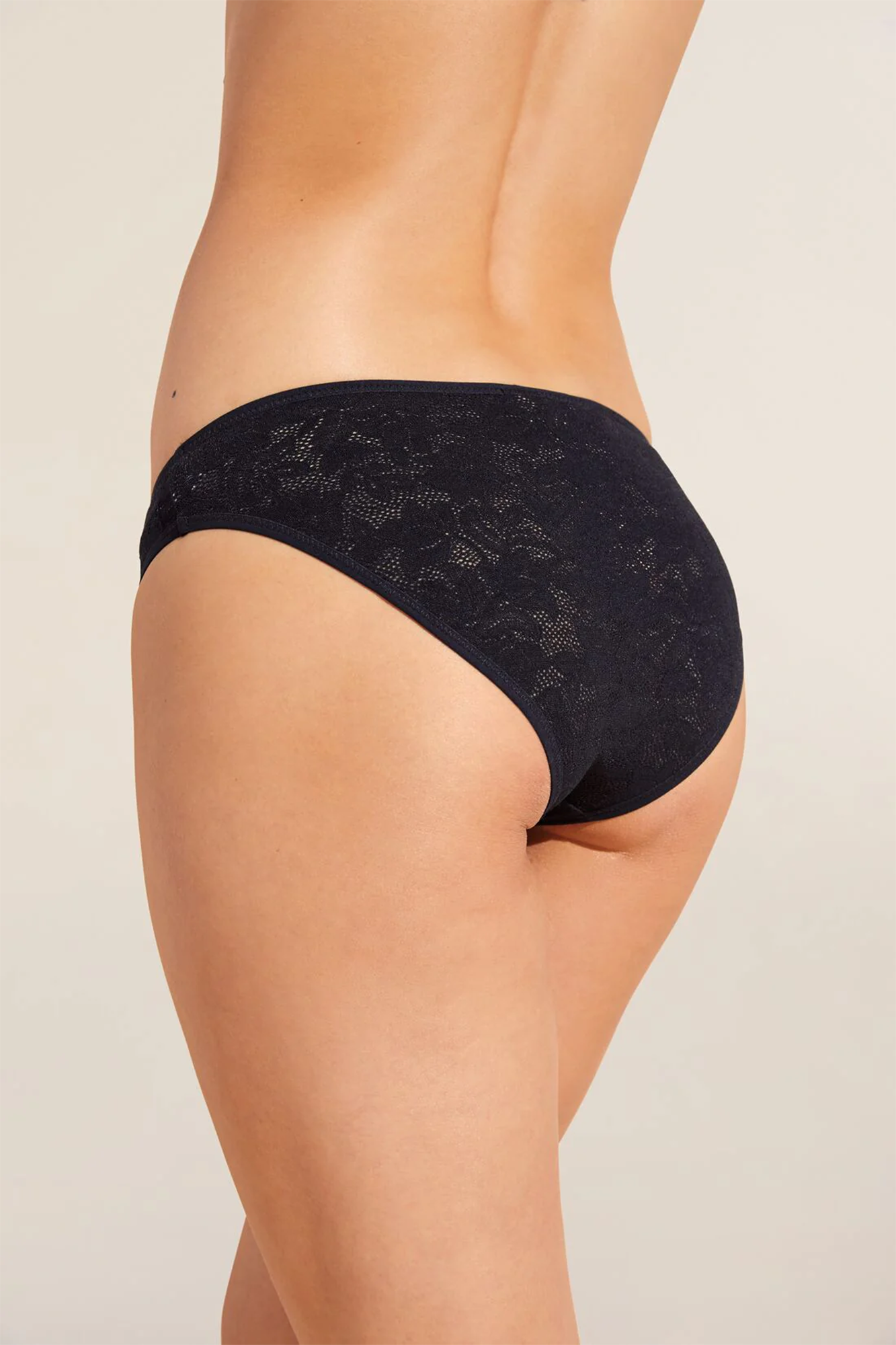 Soft Stretch Recycled Lace High Brief Black