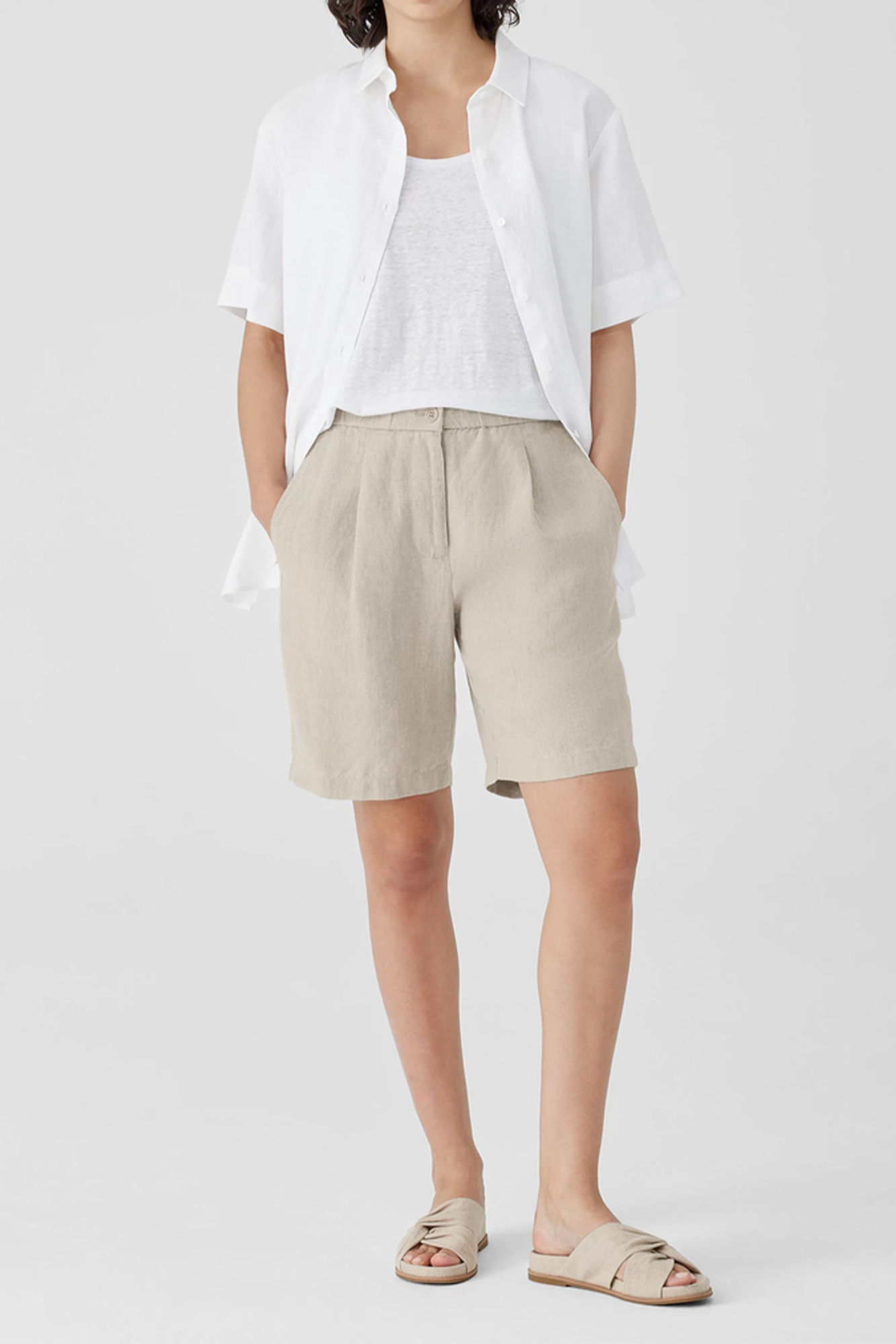 Organic Linen Shorts Undyed Natural