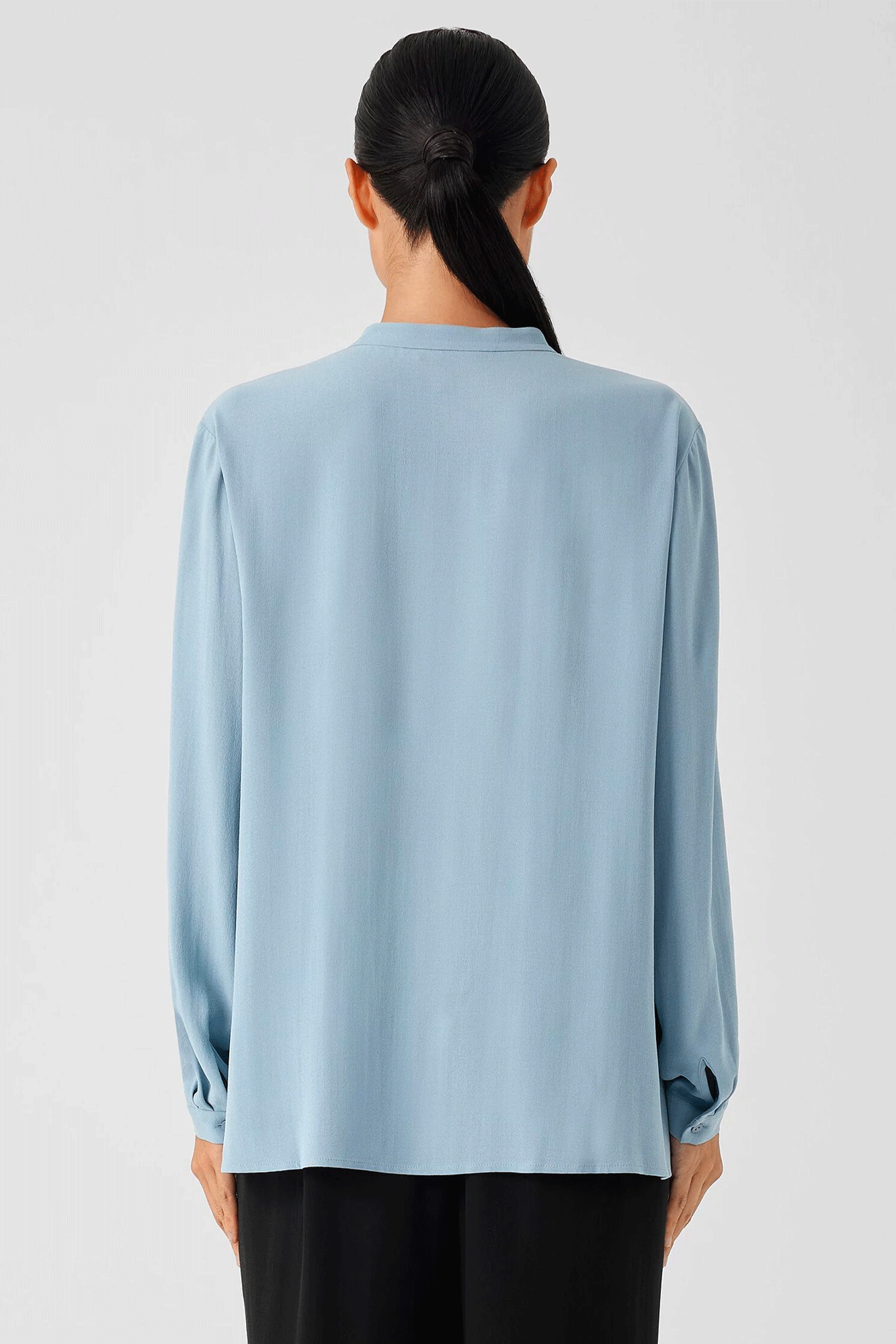 Mandarin Collar Long Shirt - BLST