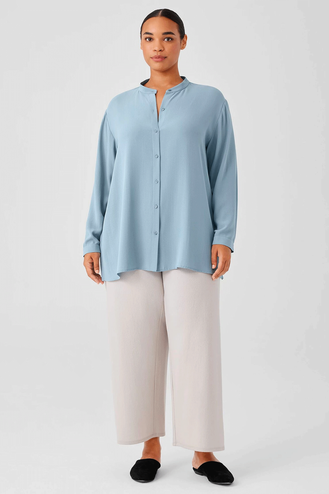Mandarin Collar Long Shirt