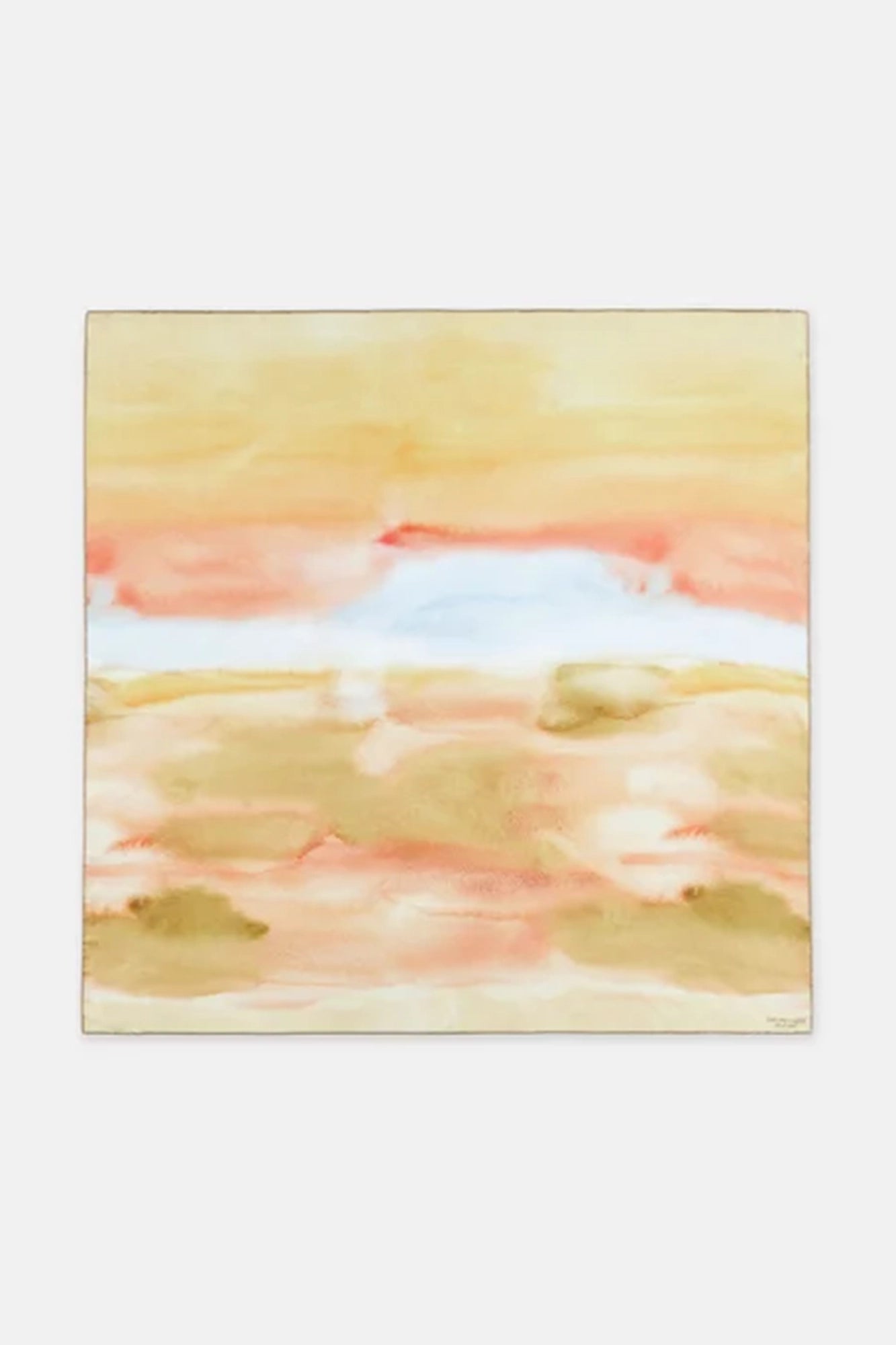 Horizon Print Silk Twill Scarf Gravel Multi