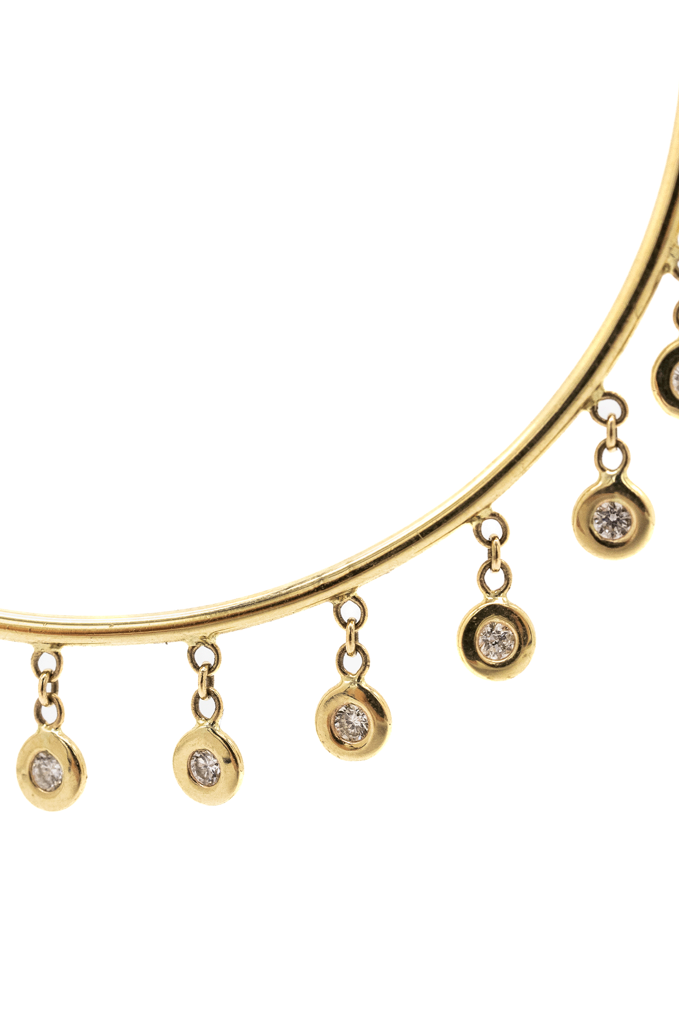 Yellow Gold Diamond Shaker Hoops