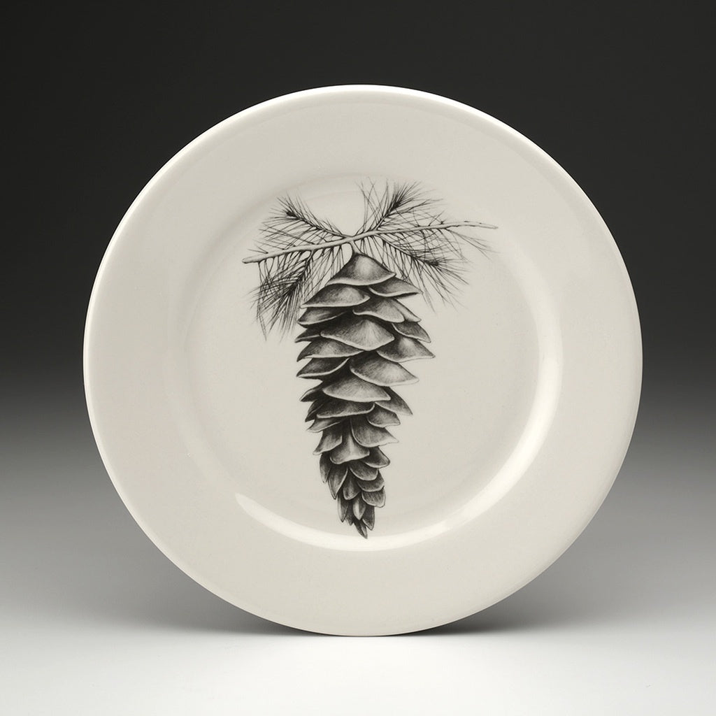 ZINDEL Dinner Plate Pine Cone - White