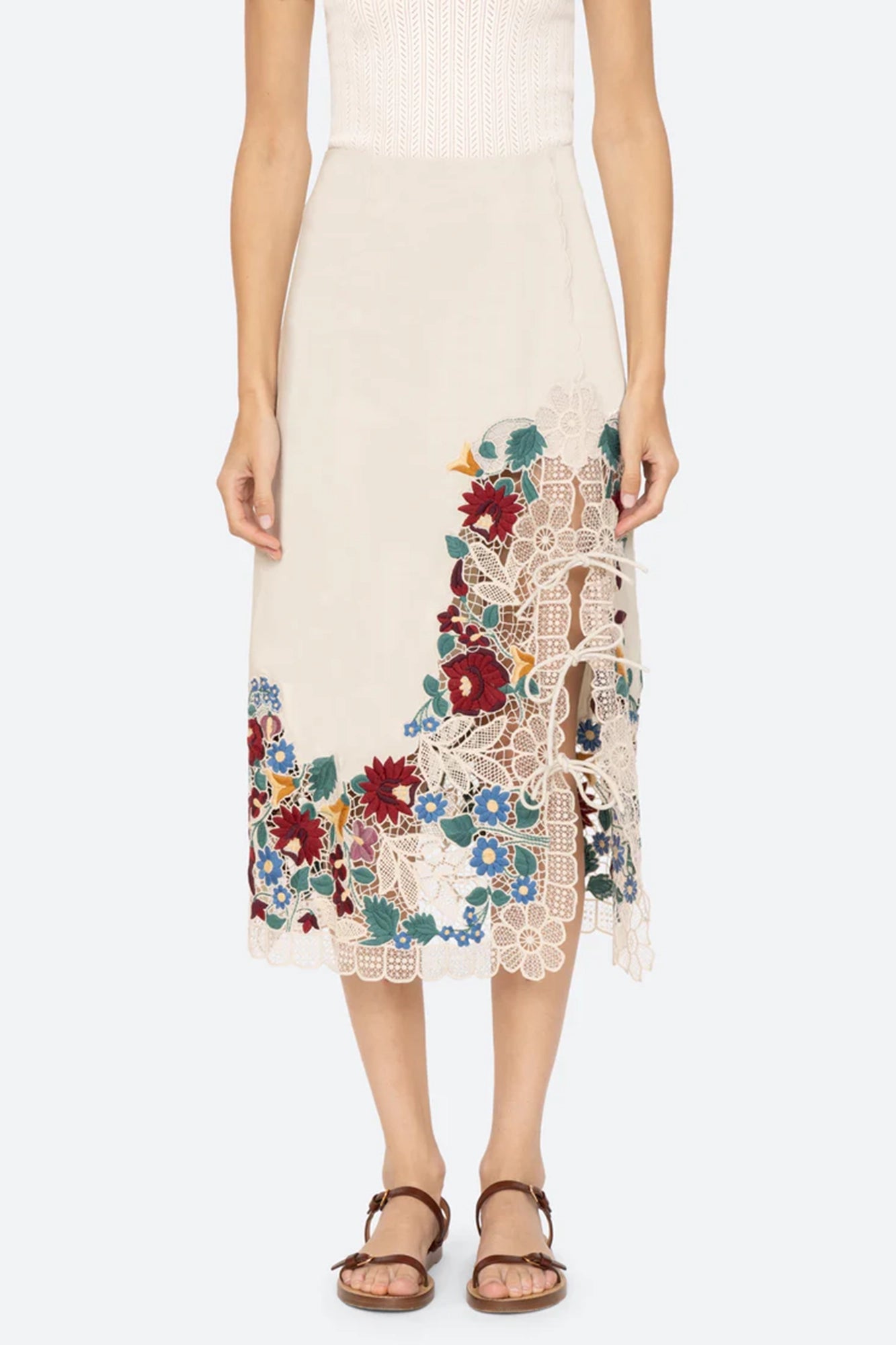 Katharine Embroidery Tie Skirt