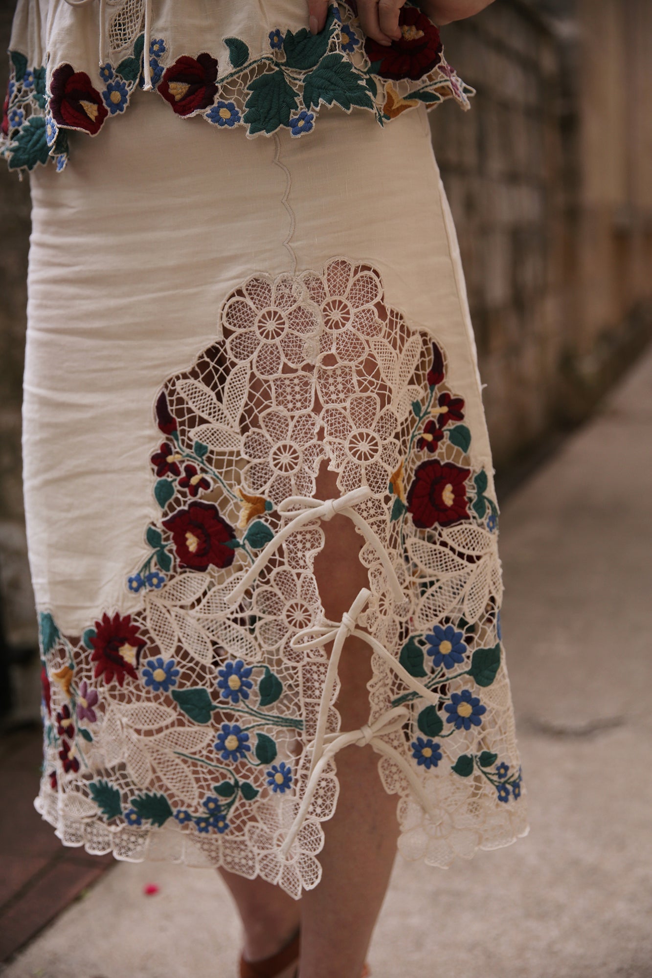 Katharine Embroidery Tie Skirt