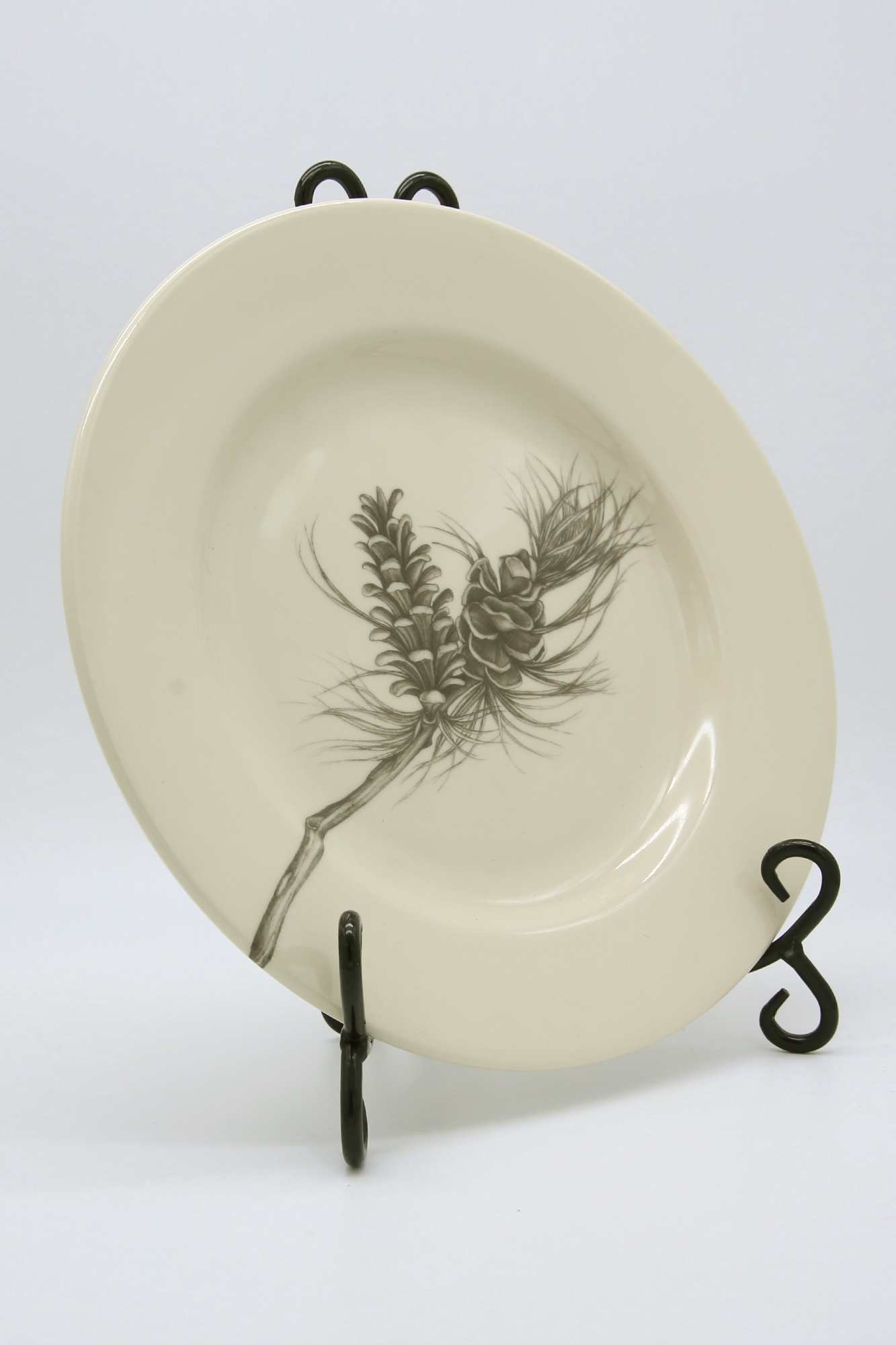 ZINDEL Dinner Plate Pine Branch - White