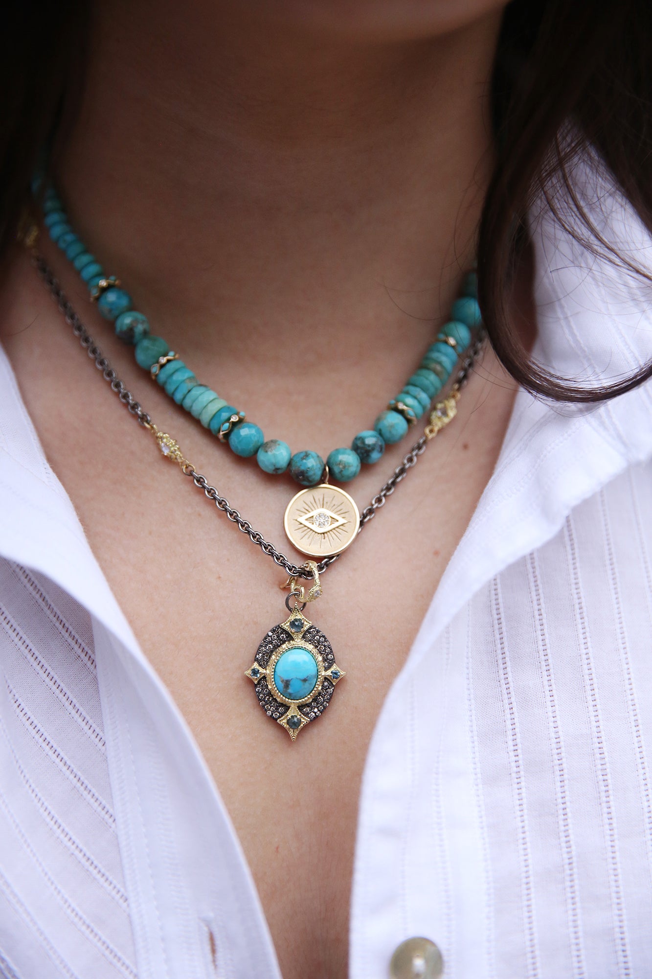 Turquoise withLondon Blue Topaz Enhancer