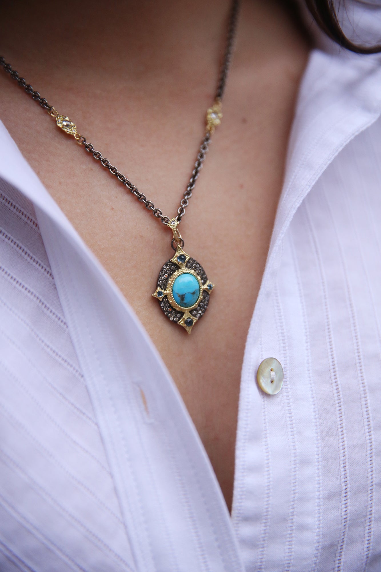 Turquoise withLondon Blue Topaz Enhancer