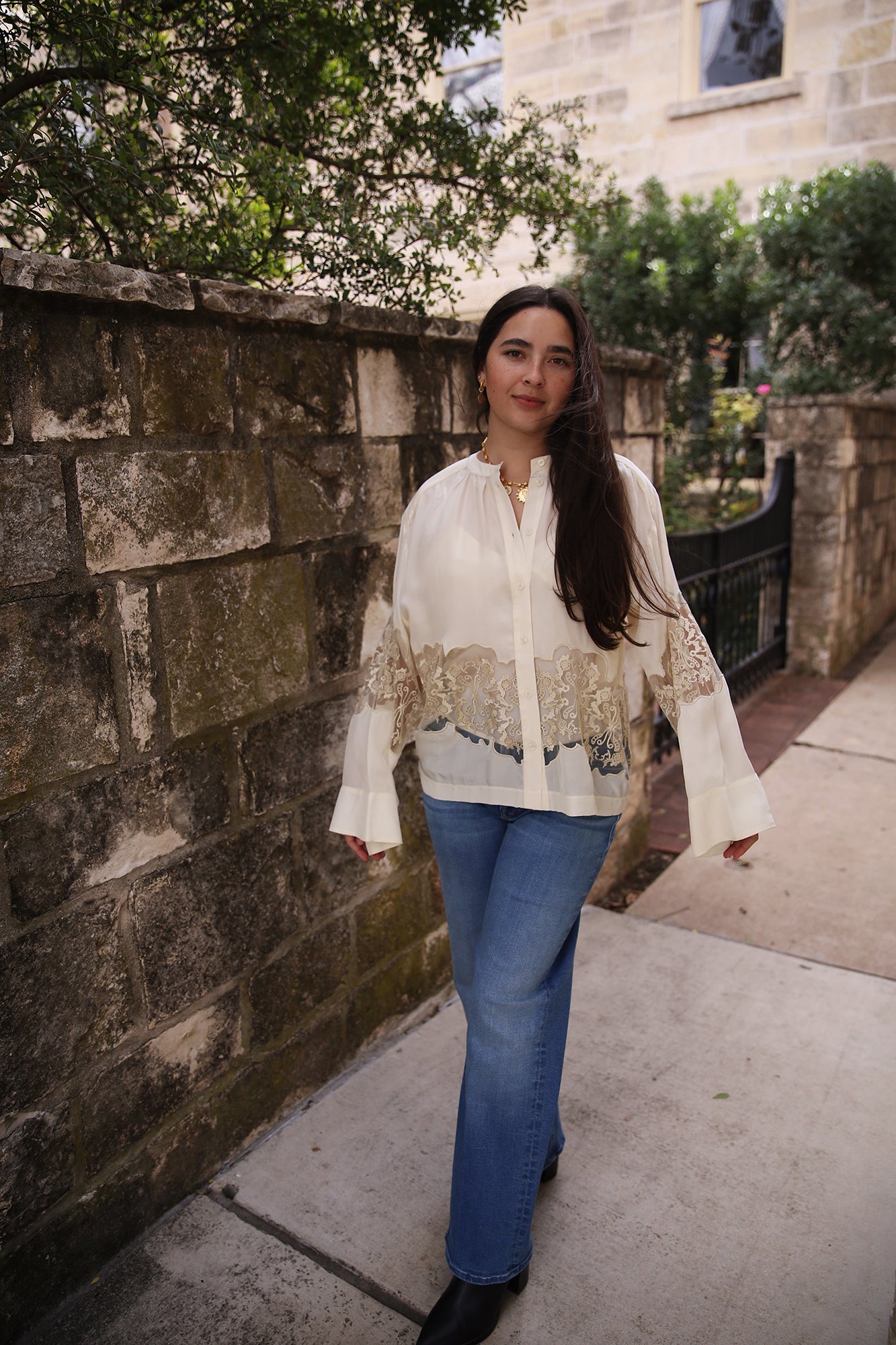 Mellado Remy Lace Detail Blouse