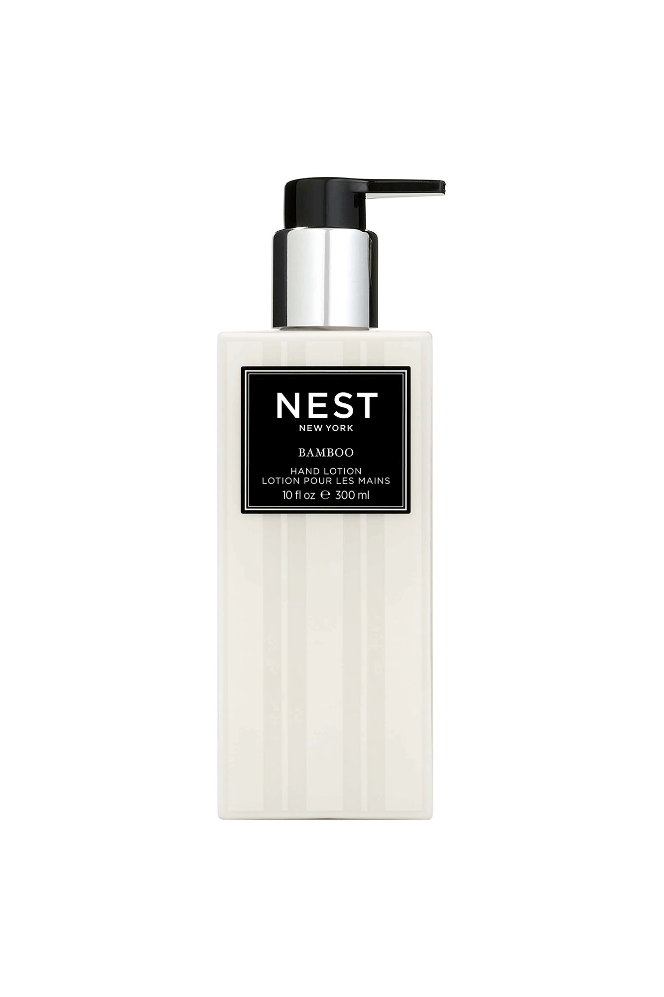 Nurture your skin with Bamboo Hand Lotion from Nest, featuring a blend of white florals, lush green notes and hints of citrus. With up to 600 pumps per bottle, enjoy long-lasting aroma of an inviting garden in every use.