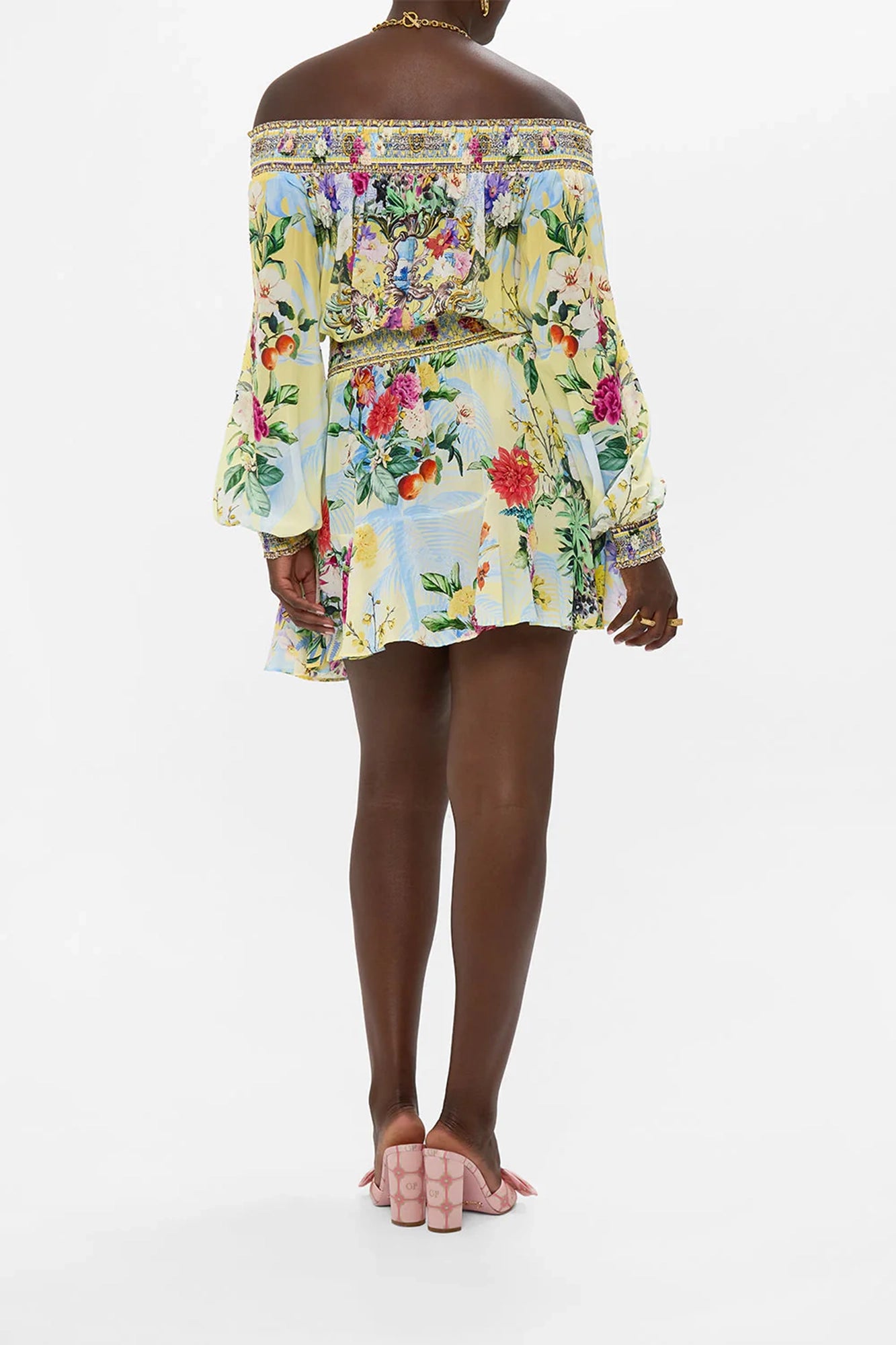 Off Shoulder Short Dress Flor Fantastica