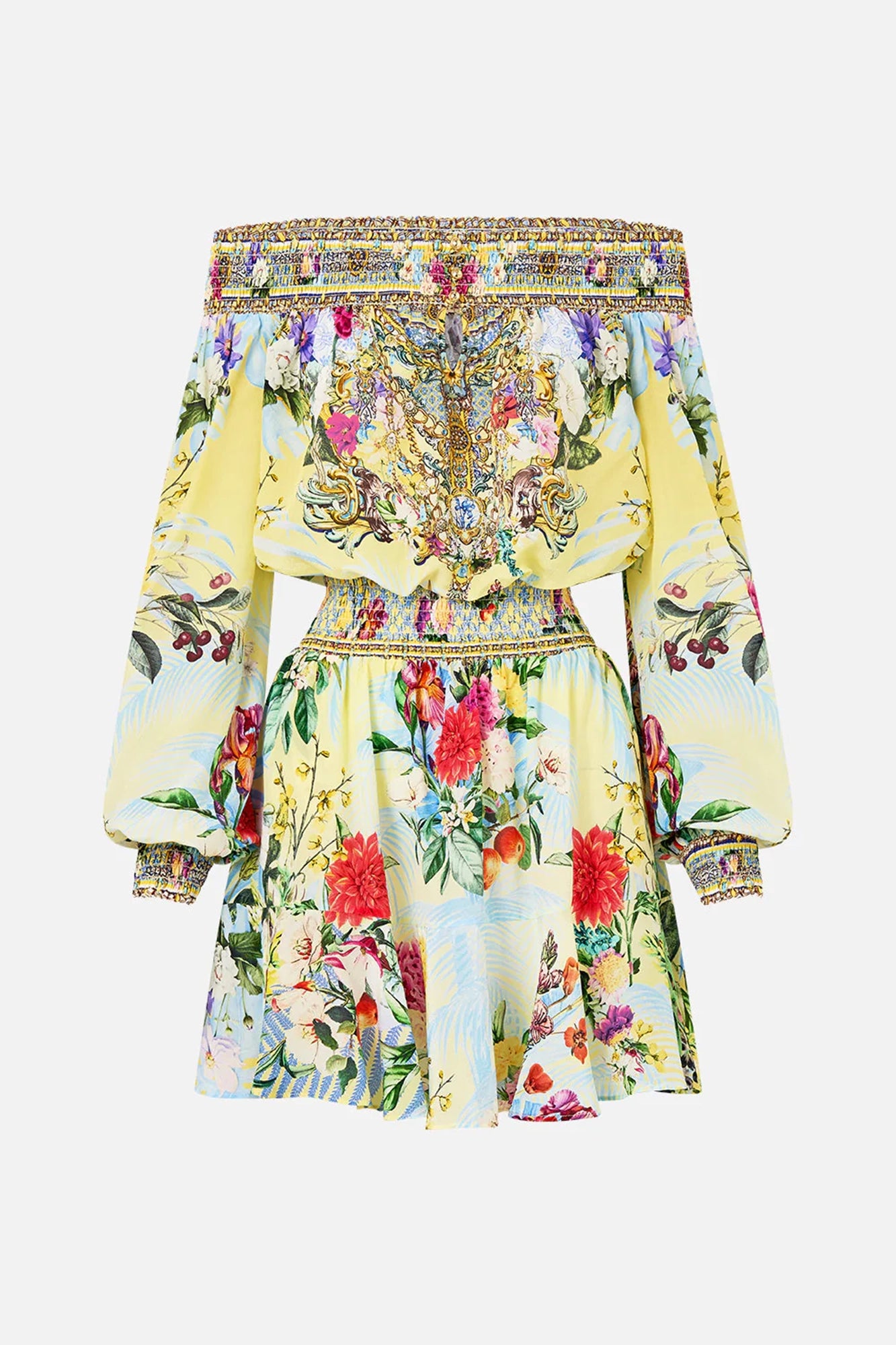 Off Shoulder Short Dress Flor Fantastica