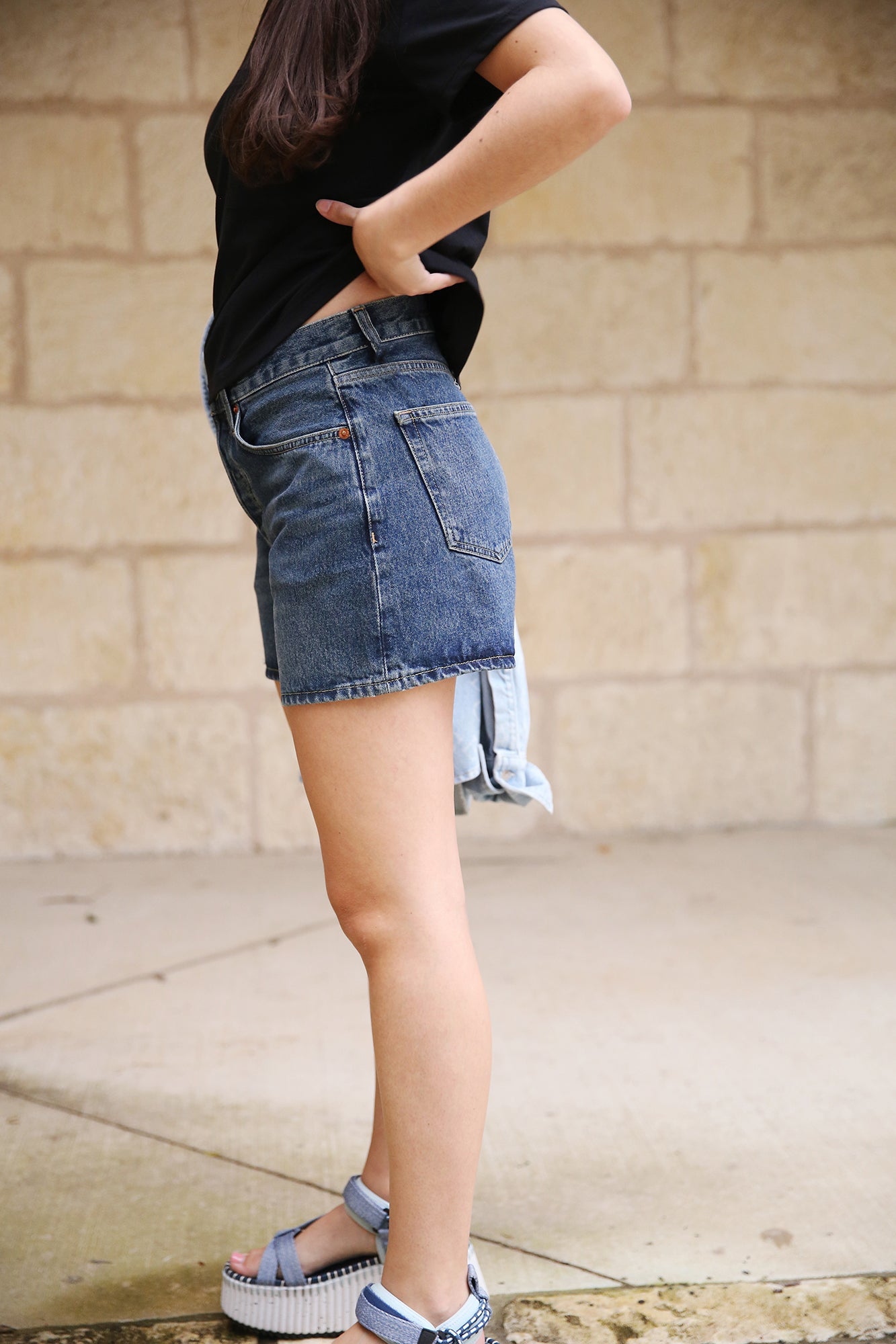 Mid Rise Boy Short Whiskey Indigo