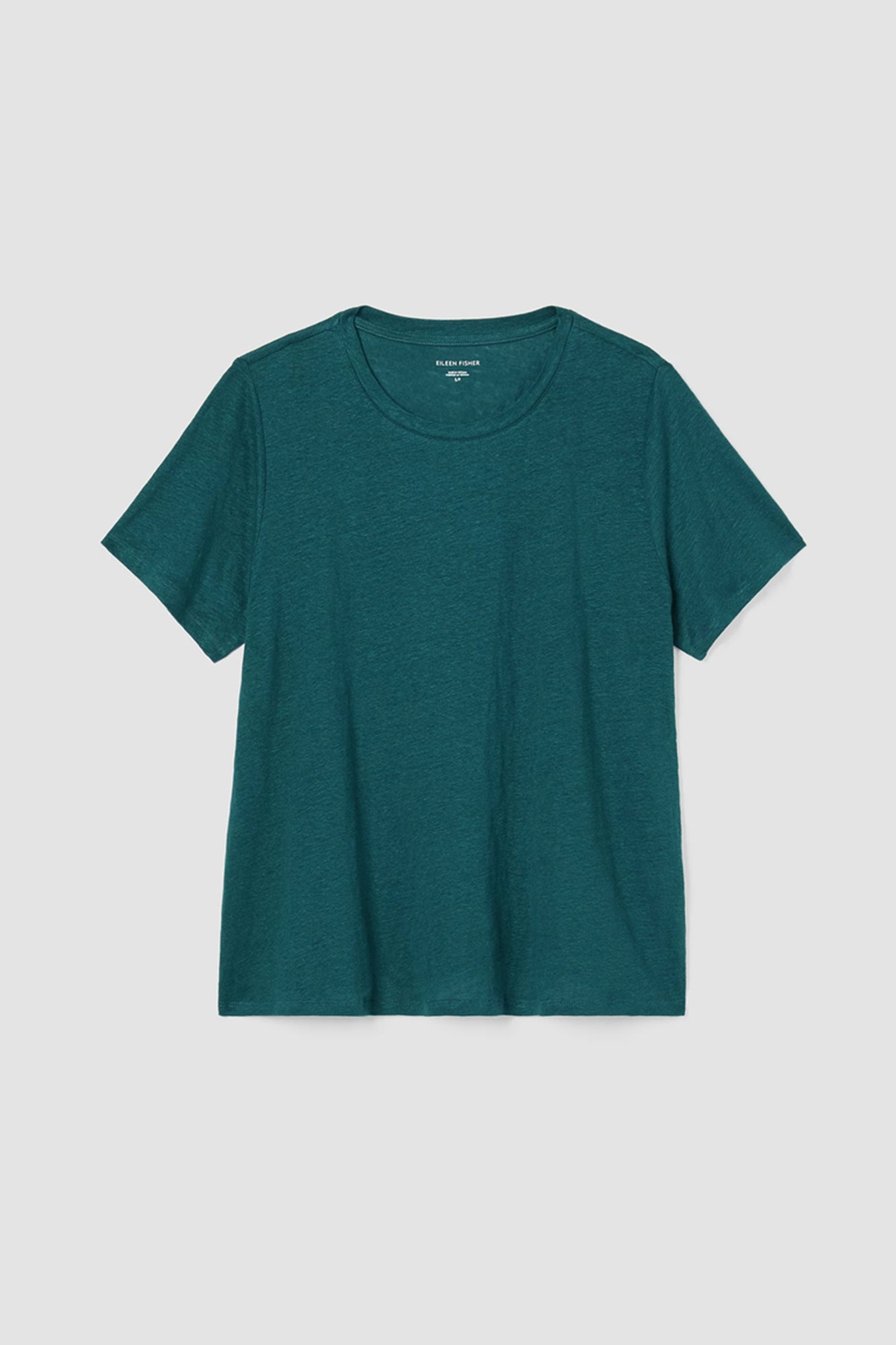 Organic Linen Jersey Crew Neck Short Sleeve Tee Aegean