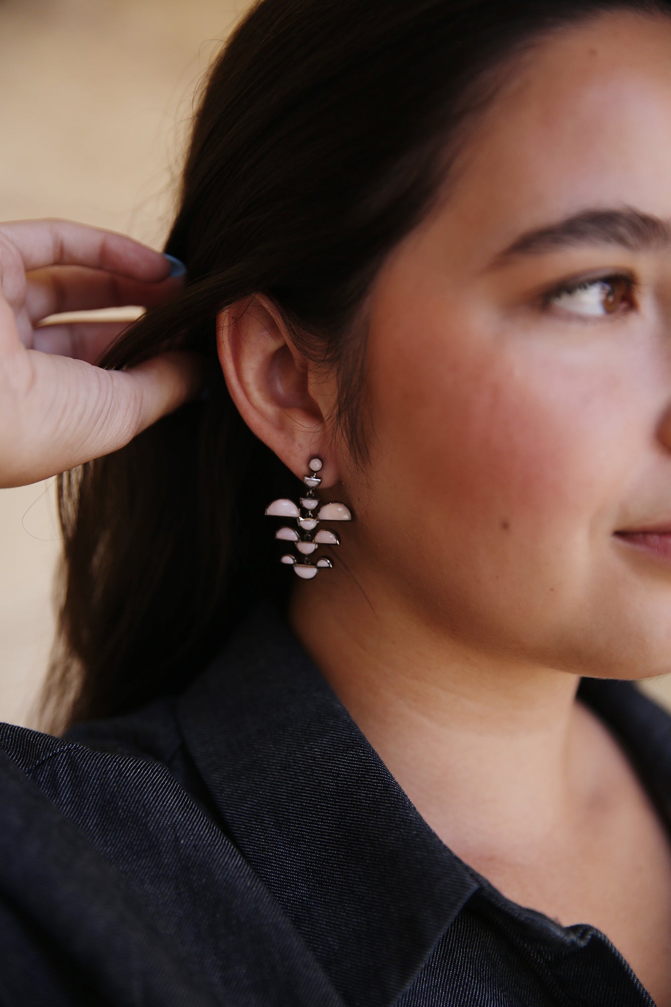 Phoenix Earrings Pink Opal