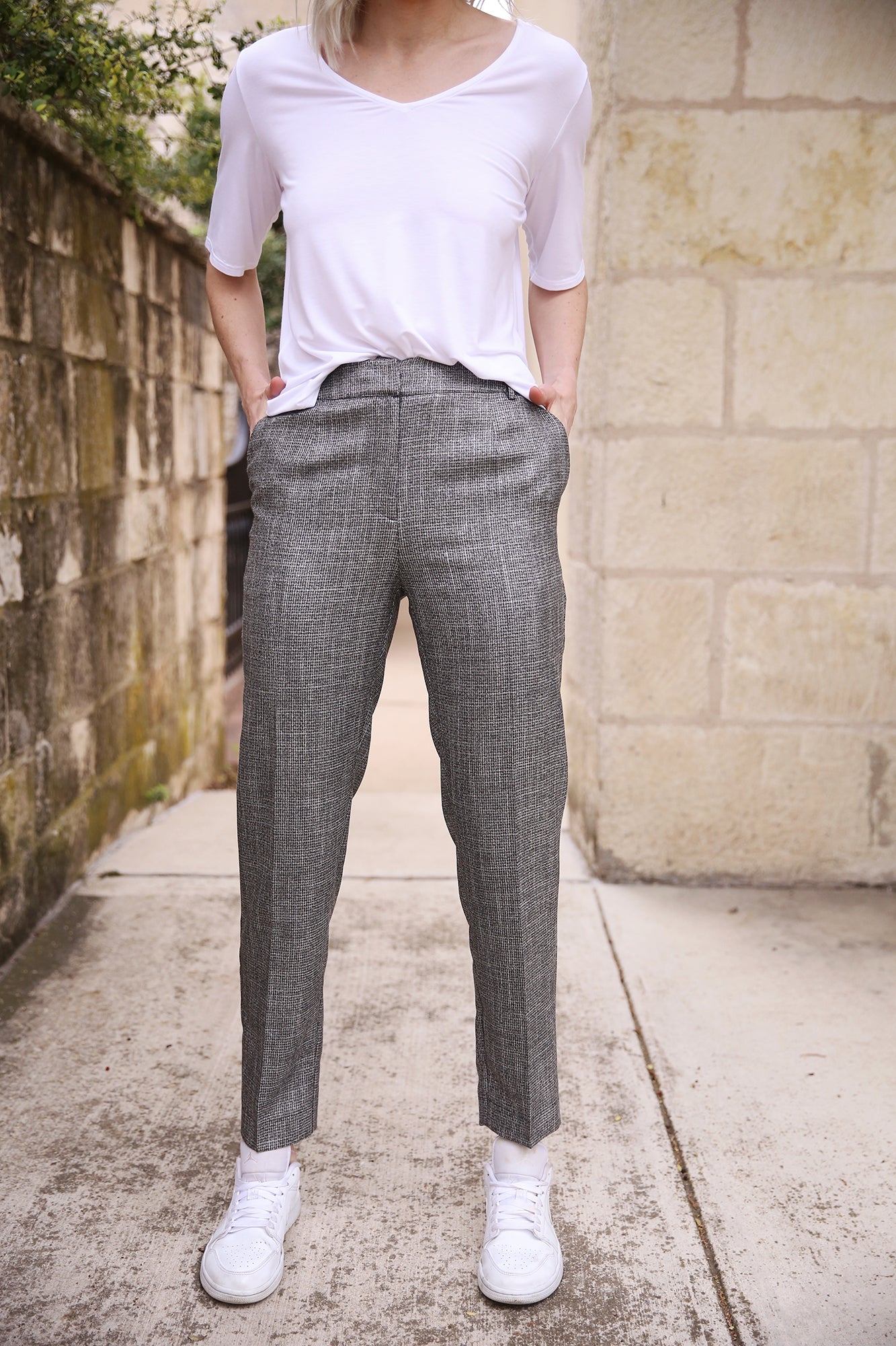 Metalic Plaid Trouser