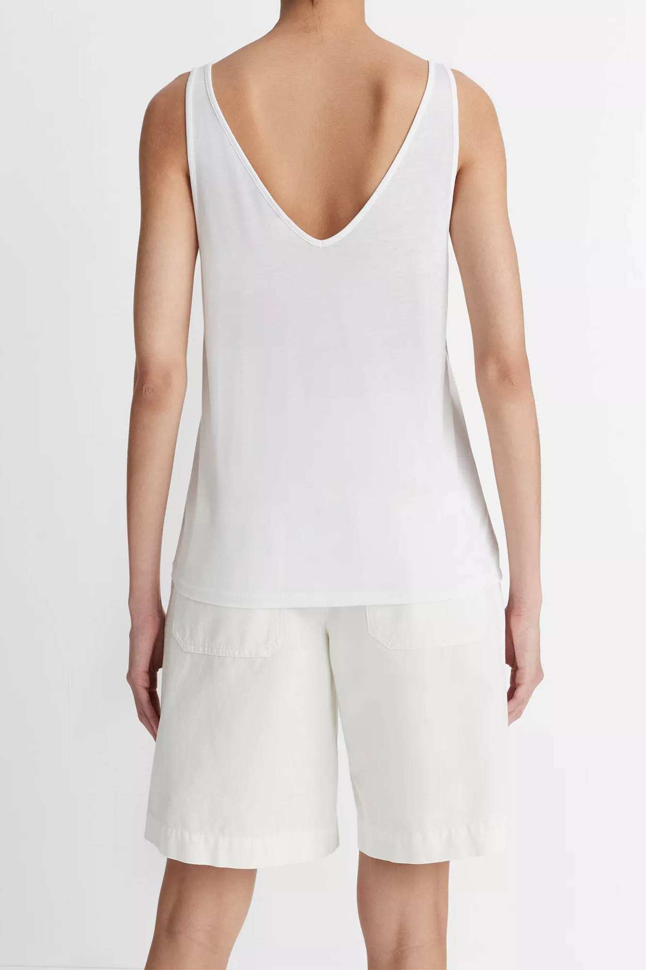 Relaxed V-Neck Tank Optic White