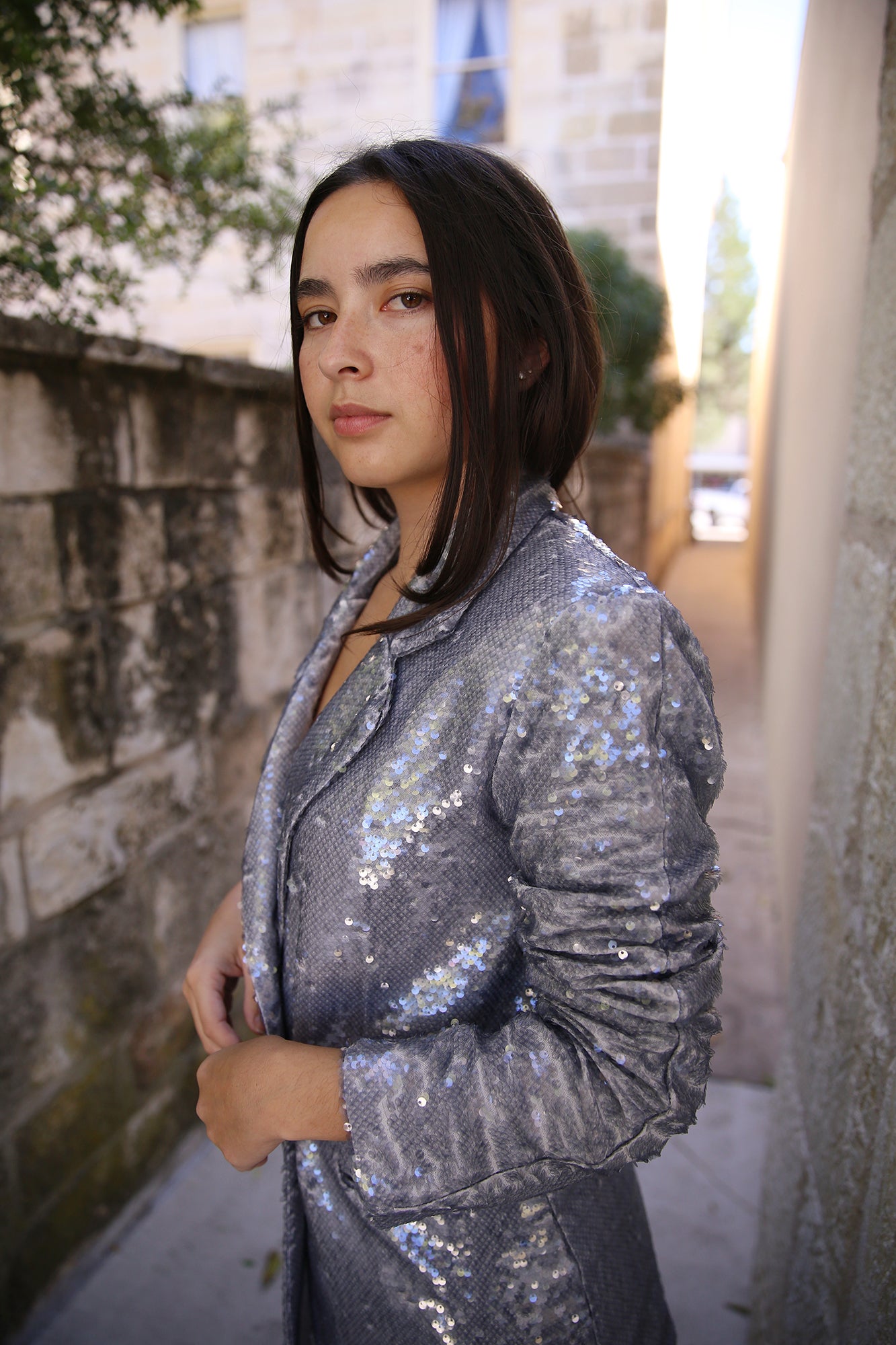 Oversized sequin blazer best sale