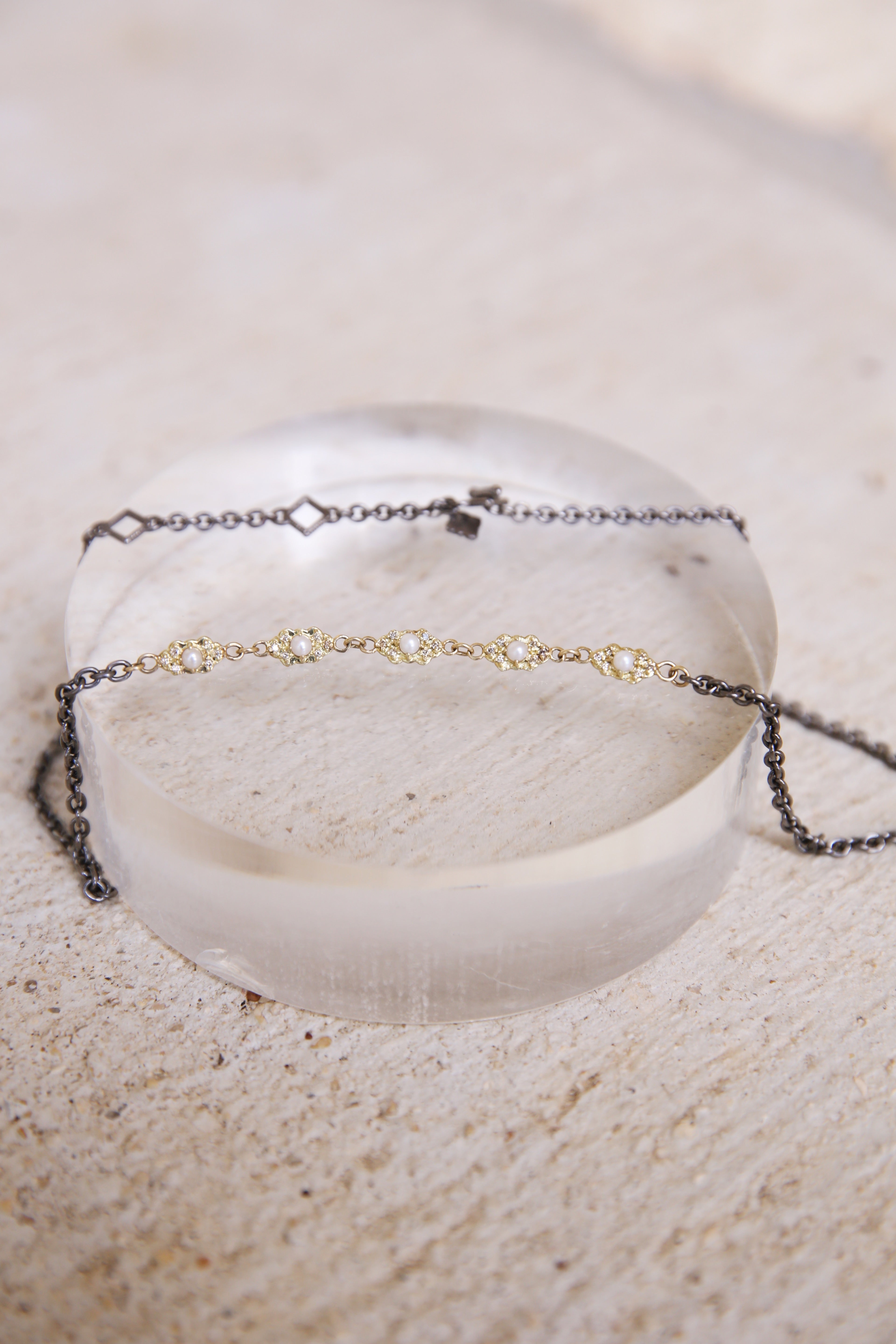 Scroll Stations Chain Link Necklace