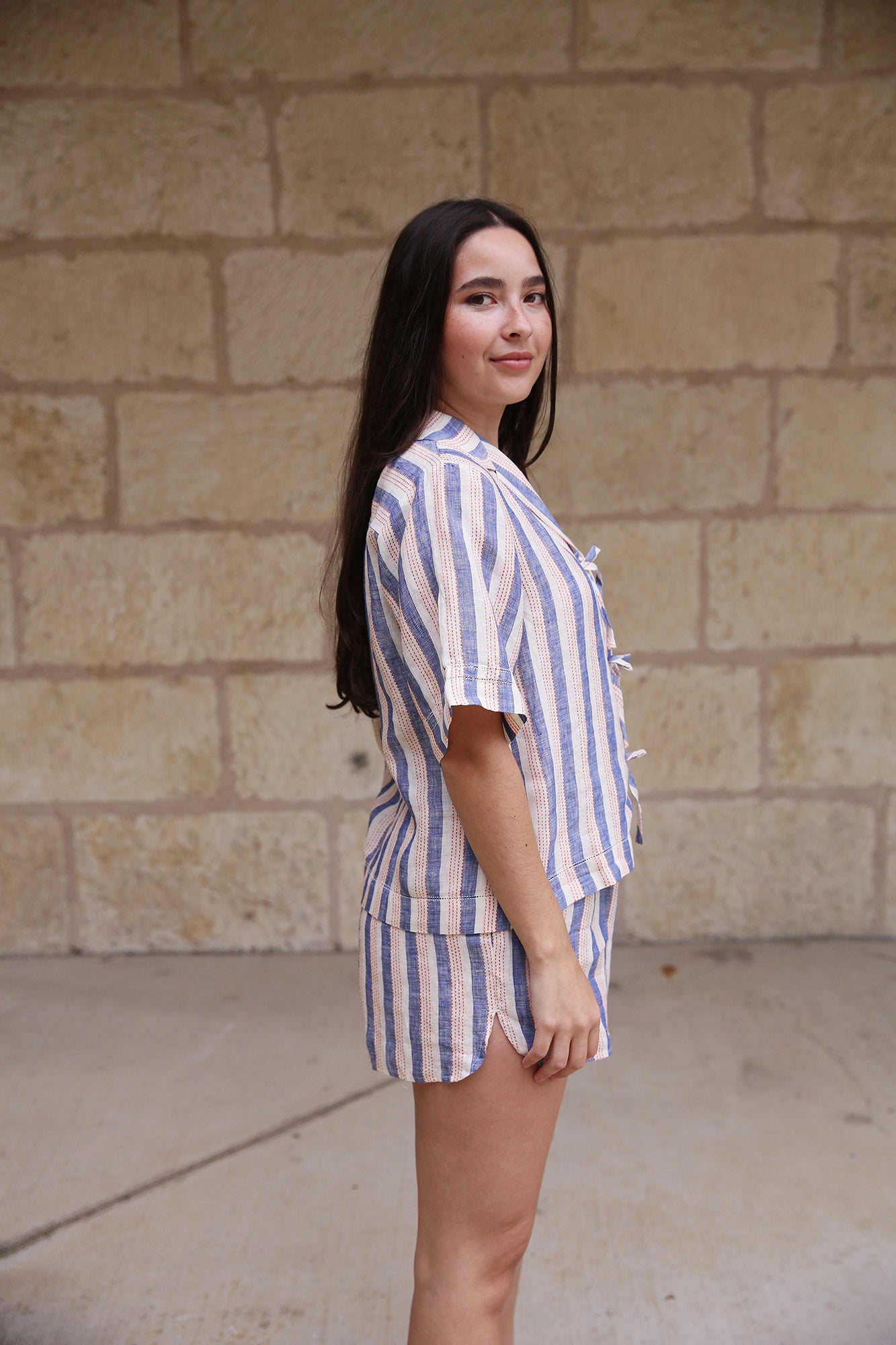 Lucy Short Azul Stripe