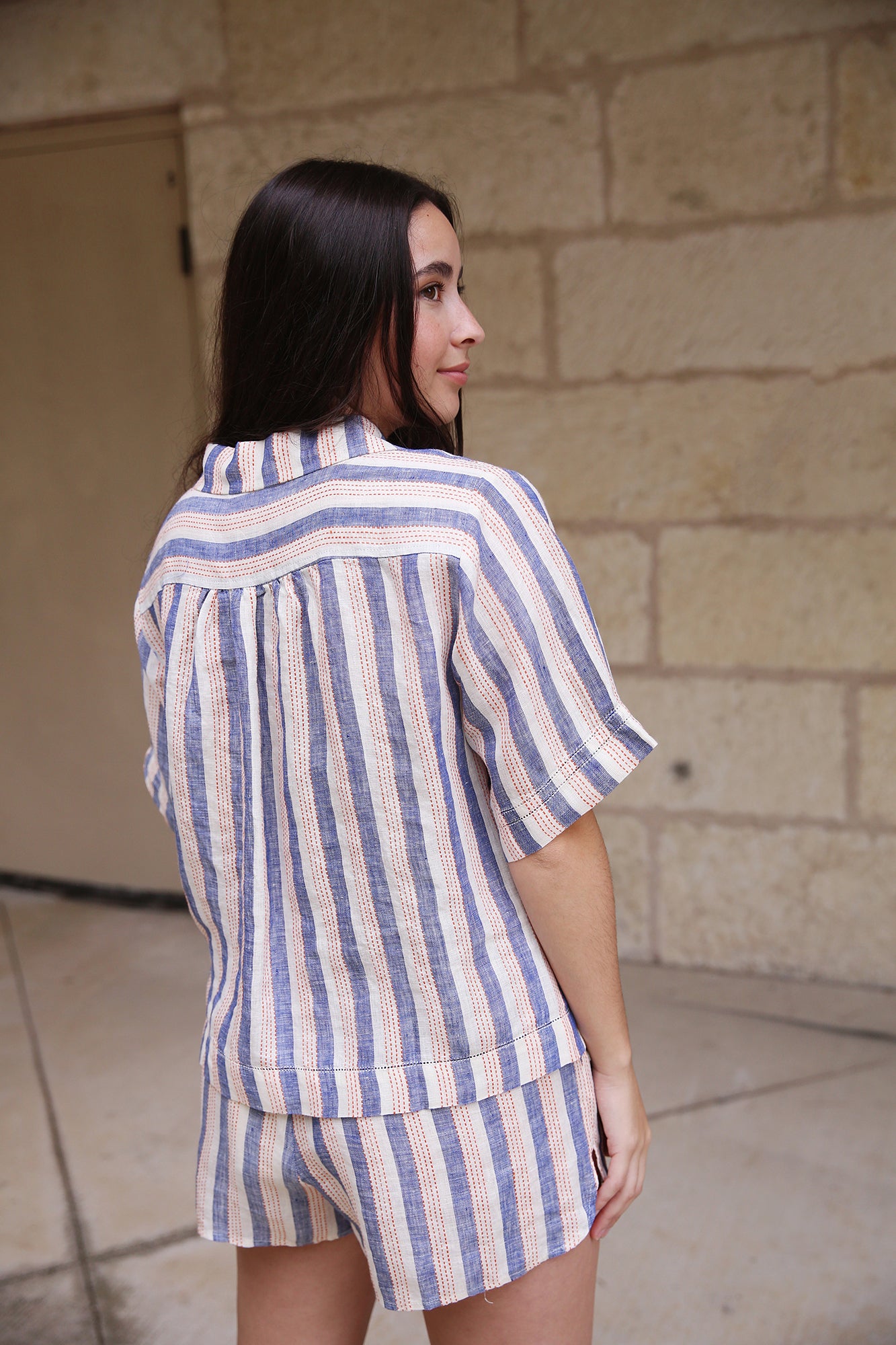 Lucy Short Azul Stripe