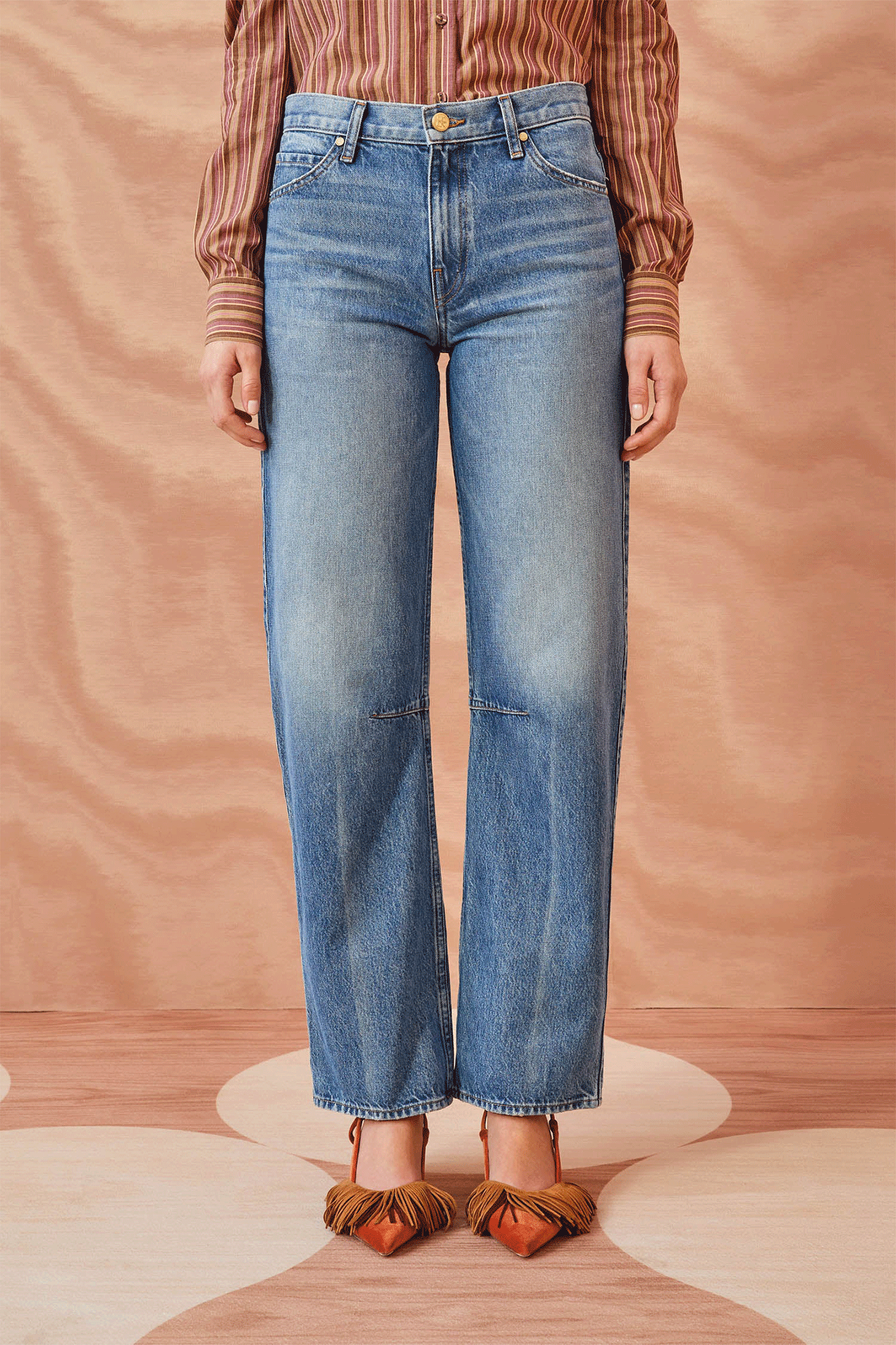 The Esme Jean from Ulla Johnson is made from high-quality non-stretch denim, crafted with care in Los Angeles.