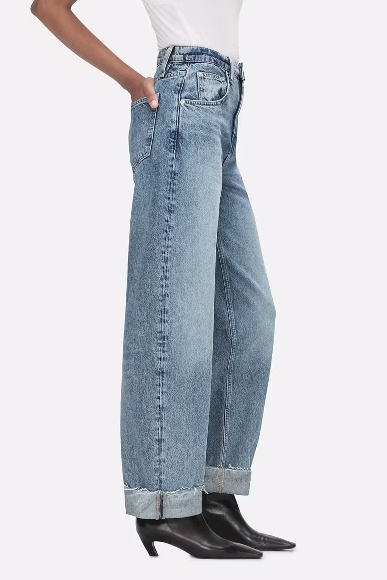 Long Barrel Raw Cuff Denim