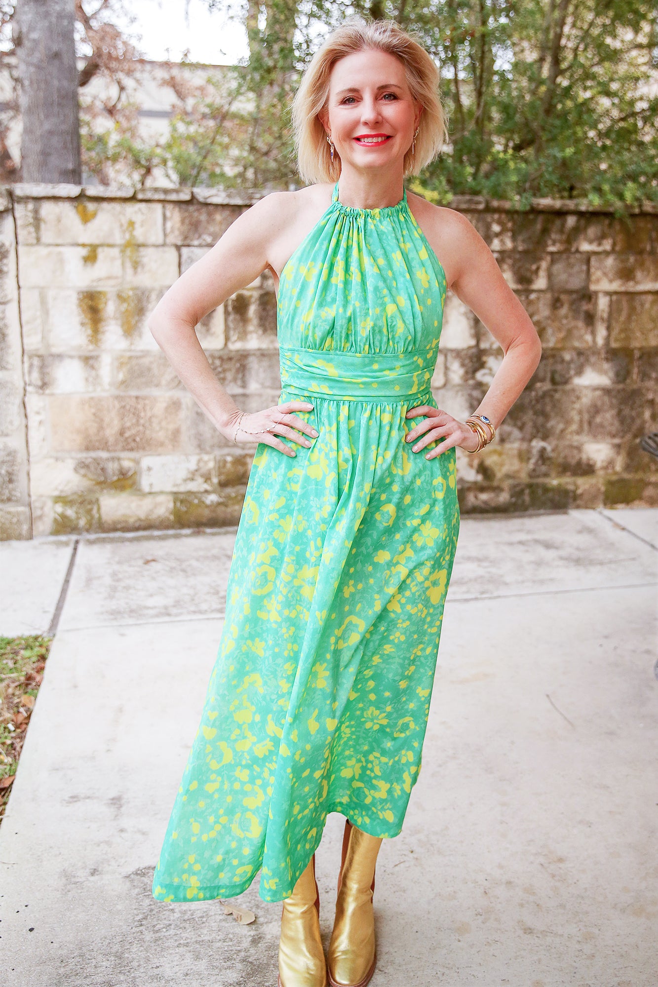 Cameron Halter Dress Citrus Meadow