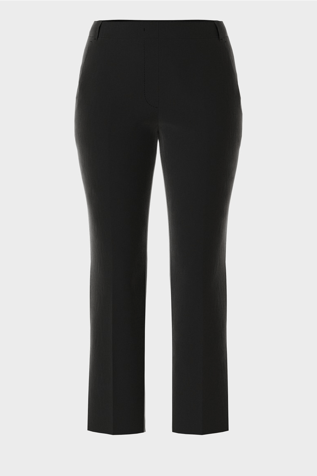 The FUZHOU Timeless Bloom Pants from Marc Cain offer an impeccable fit made from a durable blend of wool and other fibers. The narrow waistband, roomy hip and wide legs create a timeless silhouette. The classic features include creases, French pockets, a zip and hook closure. Look sharp in this timeless design.