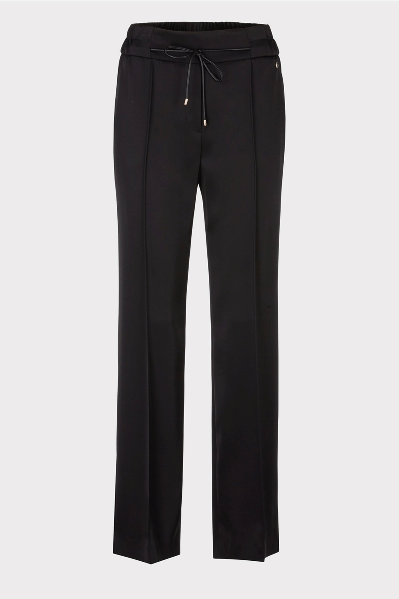 Introducing the Sparkling Mushrooms Pants from Marc Cain. Made of high-quality, lightweight fabric, these comfortable pants feature an adjustable leather strap and elastic waistband for adjustable fit. With stitched bow pleats and French pockets, they offer a great combination of style and function.