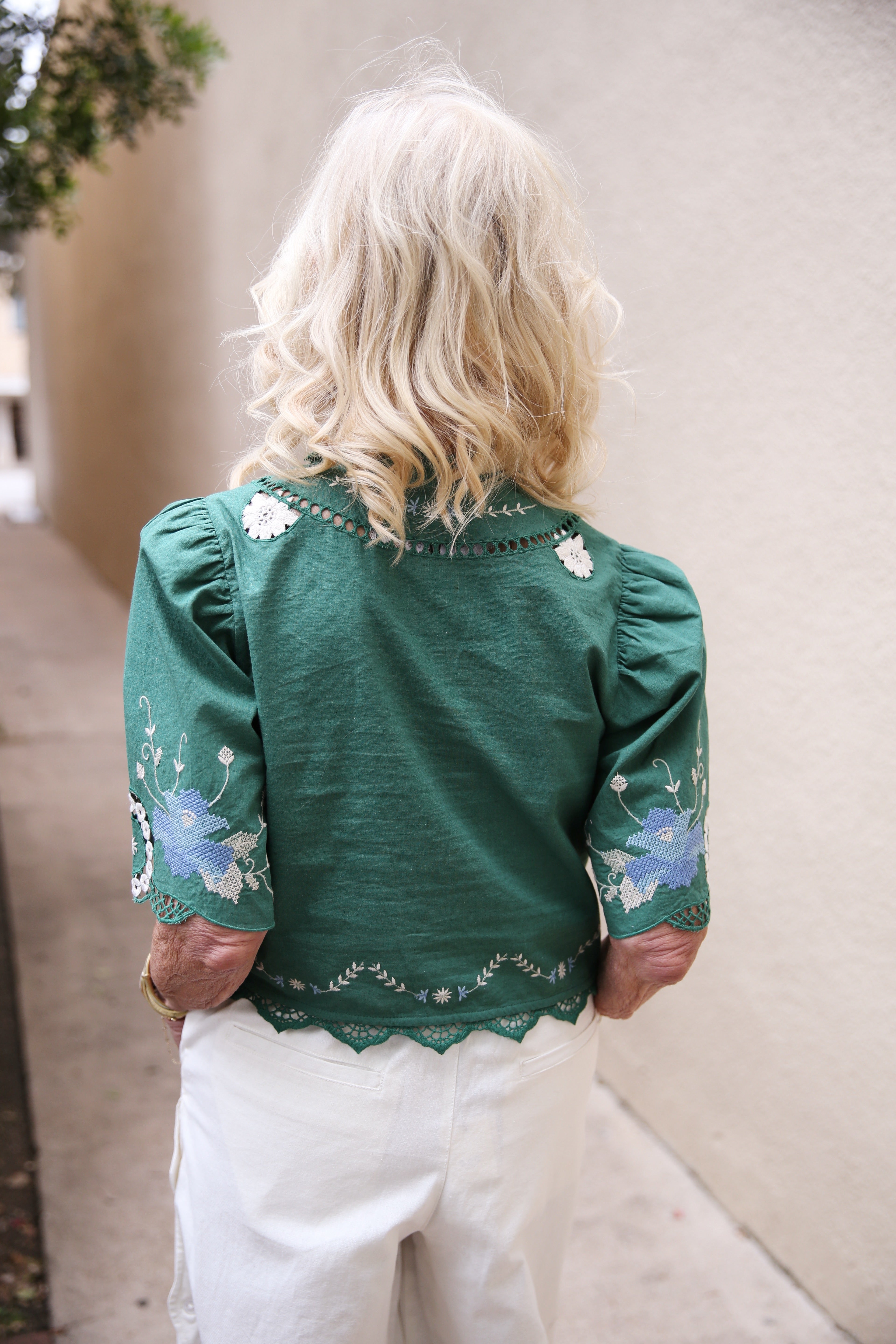 Vesna Embroidery Tie Front Top
