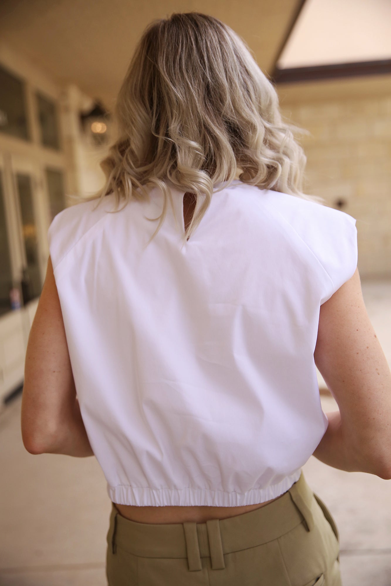 Sydney Crop Top Silky Poplin White